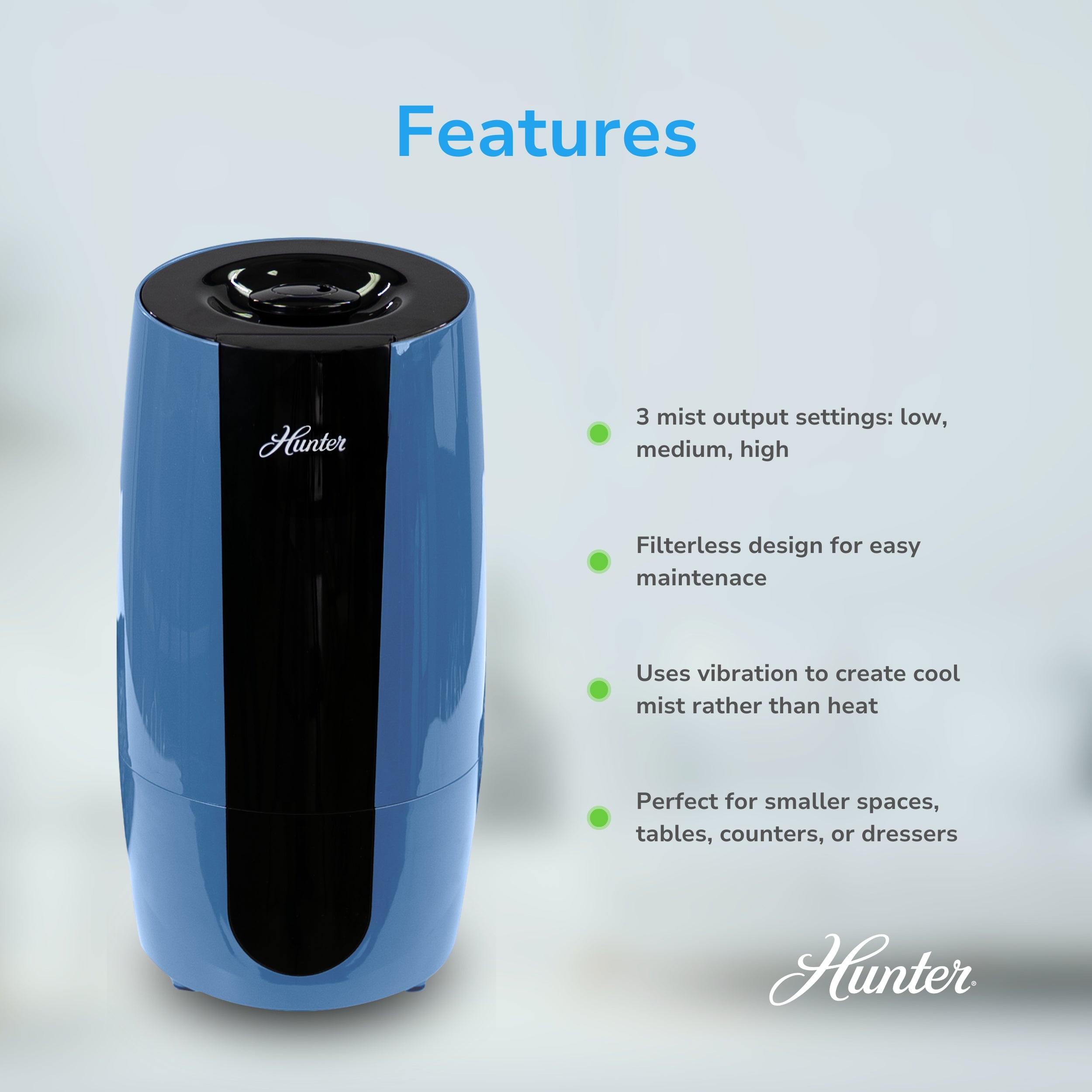 Hunter Aspire Cool Mist 0.7 Gal Ultrasonic Humidifier HHU475