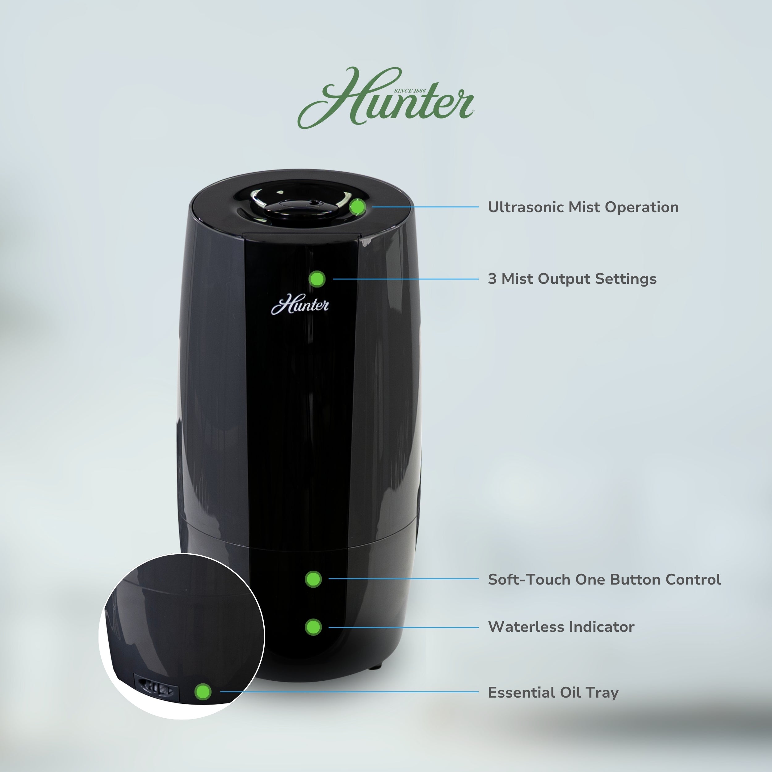 Hunter Aspire Cool Mist 0.7 Gal Ultrasonic Humidifier HHU475