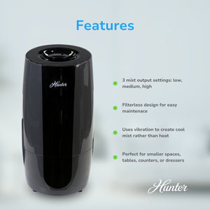 HHU475 Hunter Aspire 0.7 Gal Ultrasonic Cool Mist Humidifier