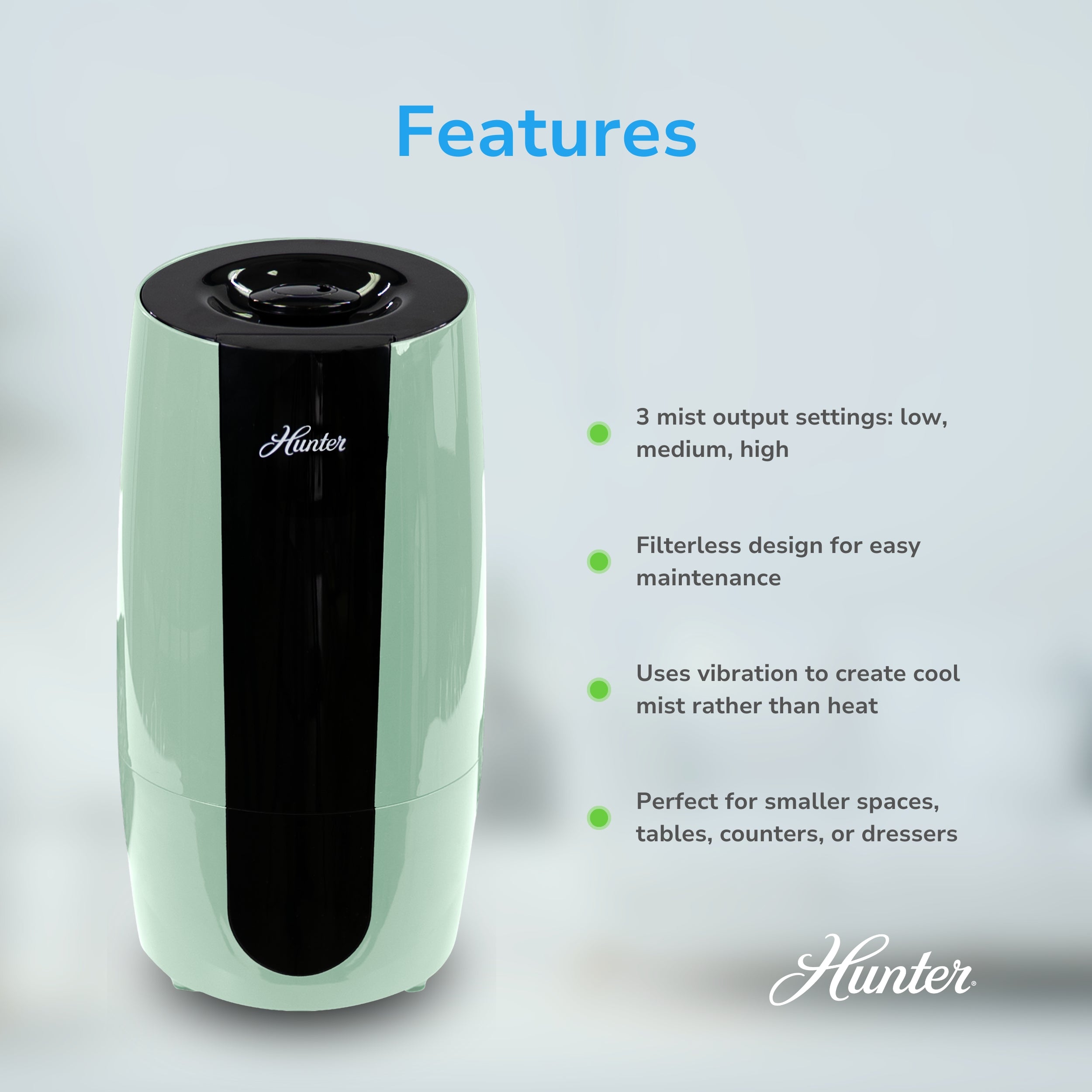Hunter Aspire Cool Mist 0.7 Gal Ultrasonic Humidifier HHU475
