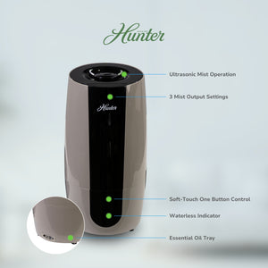 HHU475 Hunter Aspire 0.7 Gal Ultrasonic Cool Mist Humidifier