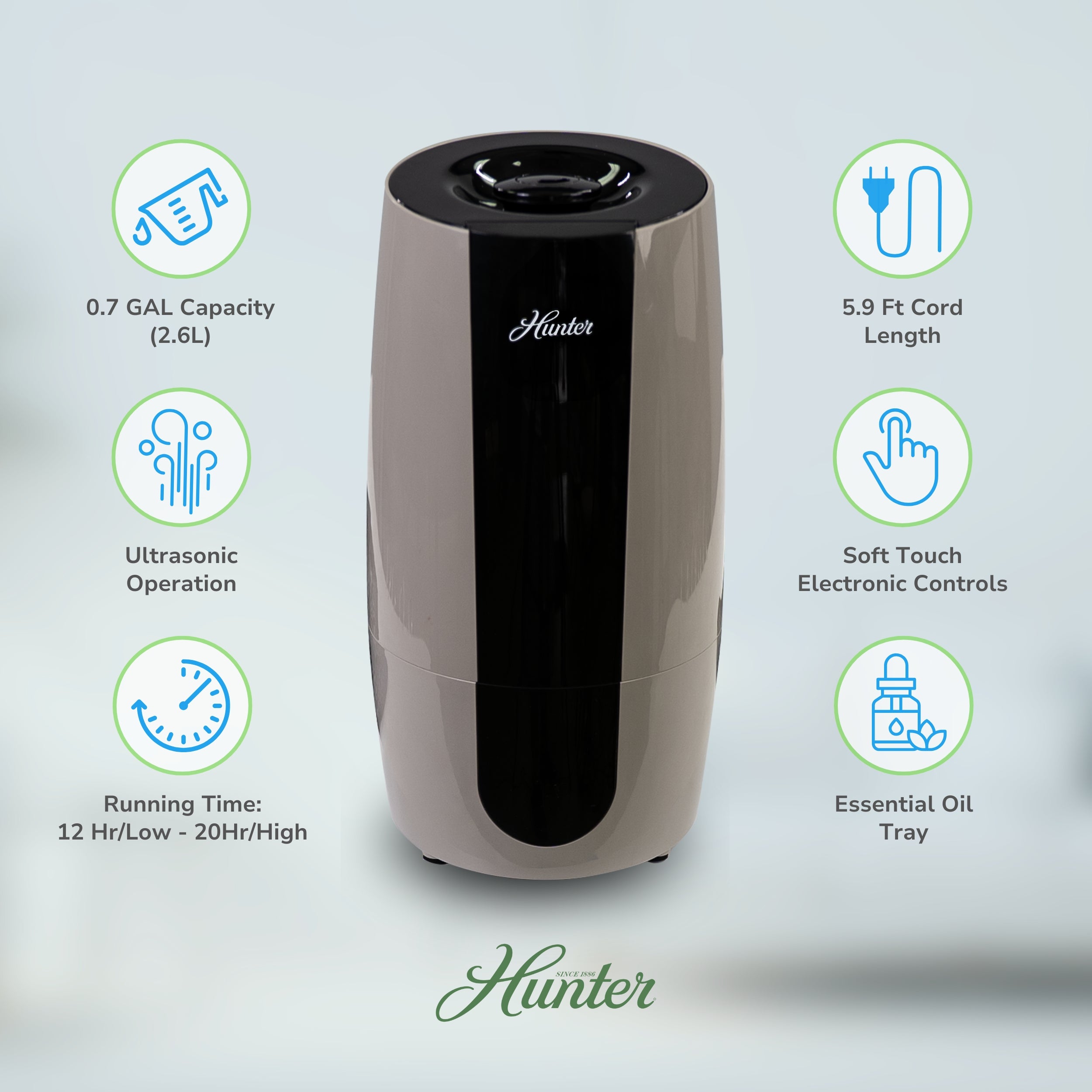 Hunter Aspire Cool Mist 0.7 Gal Ultrasonic Humidifier HHU475