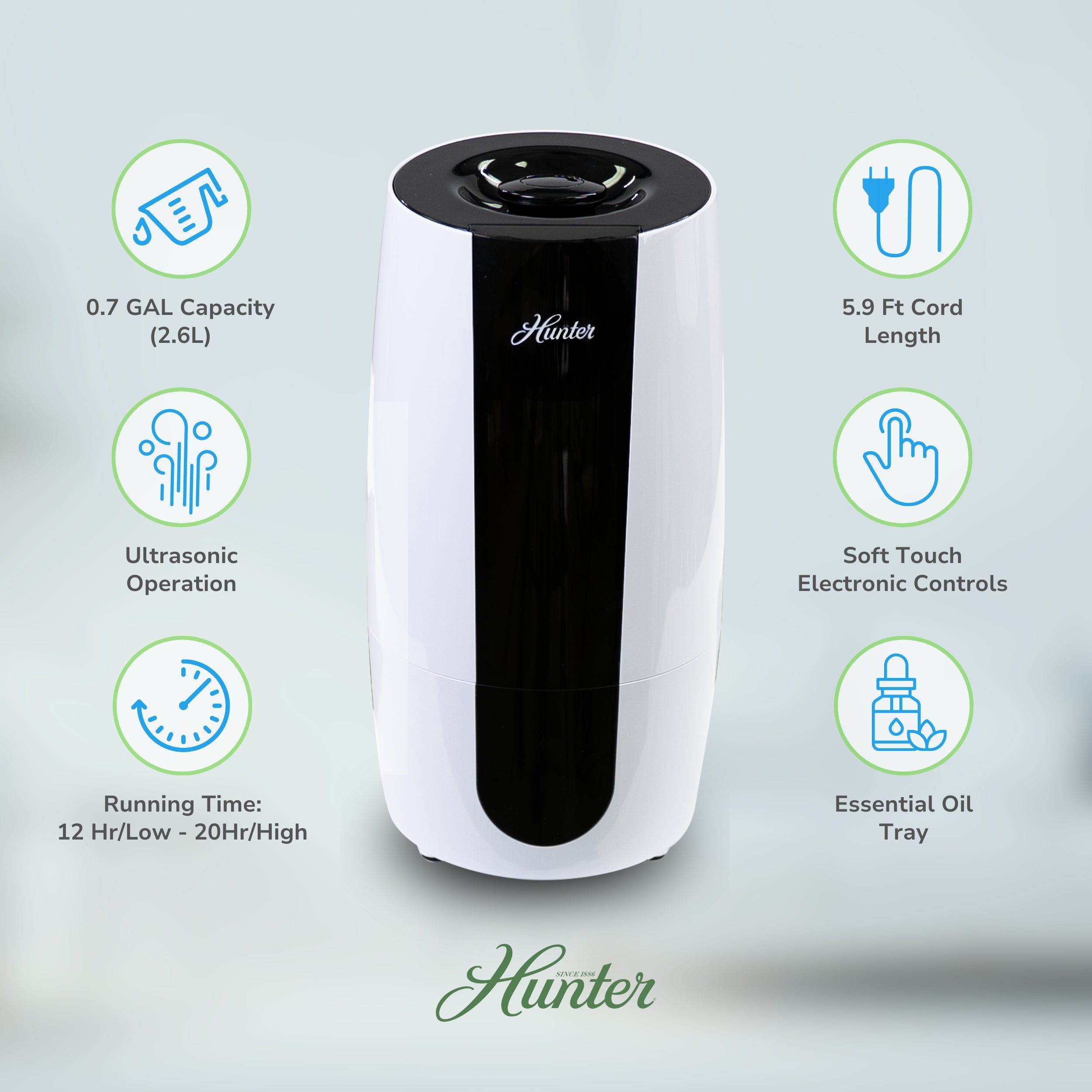 Hunter Aspire Cool Mist 0.7 Gal Ultrasonic Humidifier HHU475