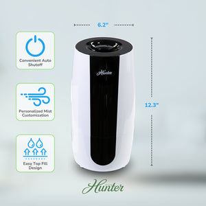 HHU475 Hunter Aspire 0.7 Gal Ultrasonic Cool Mist Humidifier