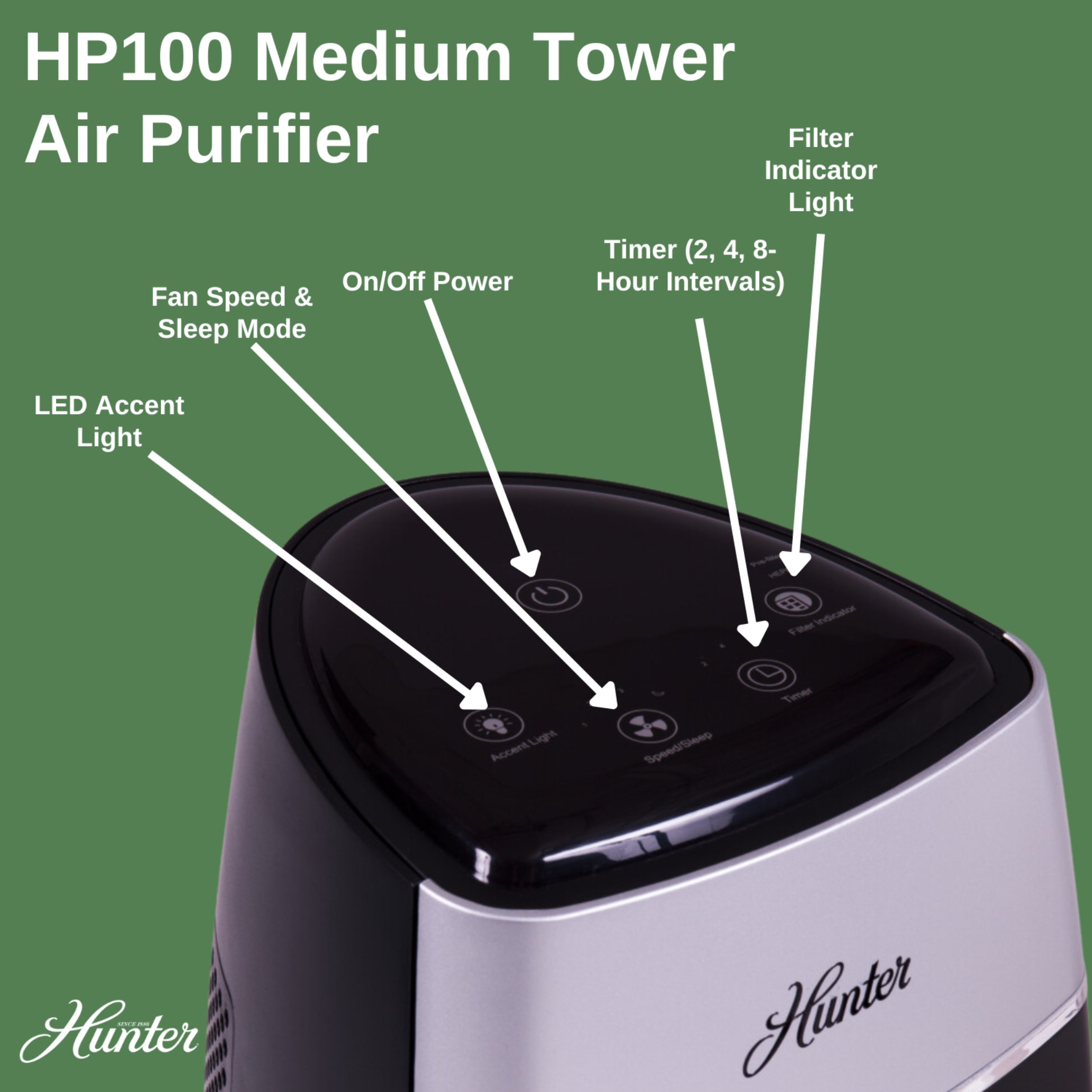 Hunter Medium Tower Air Purifier HP100