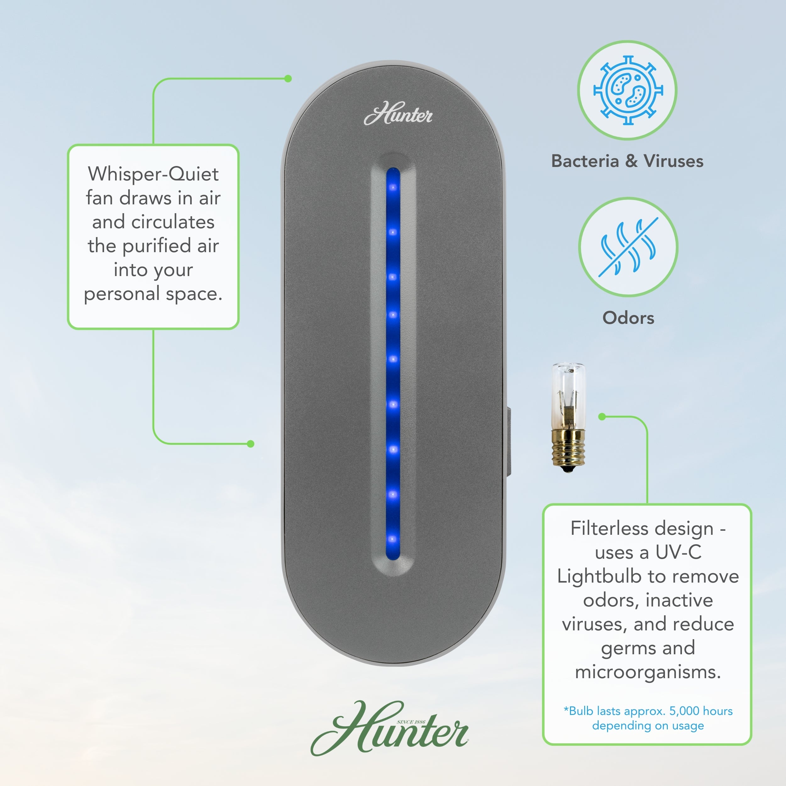 Hunter Plug-In UV-C Air Sanitizer HP247AP