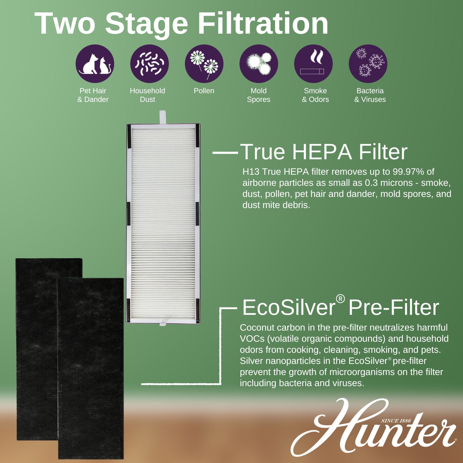 Hunter Replacement Air Purifier Filter Value Pack H-HF600-VP