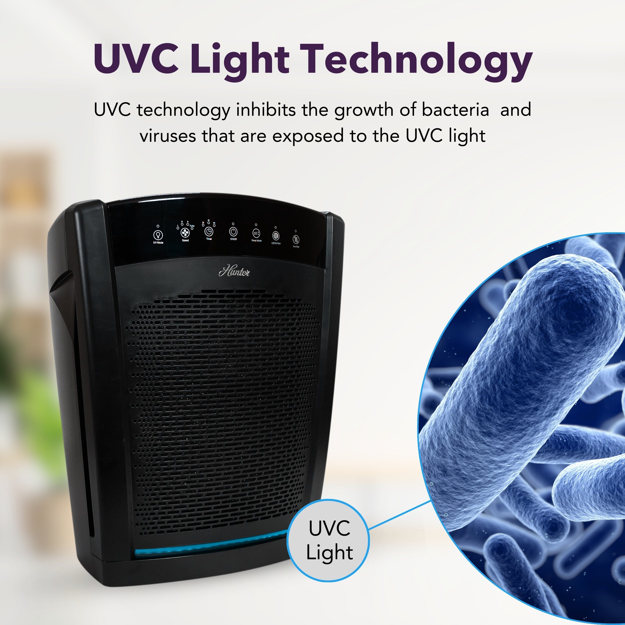Hunter Large UVC Multi-Room Console Air Purifier HP850UV