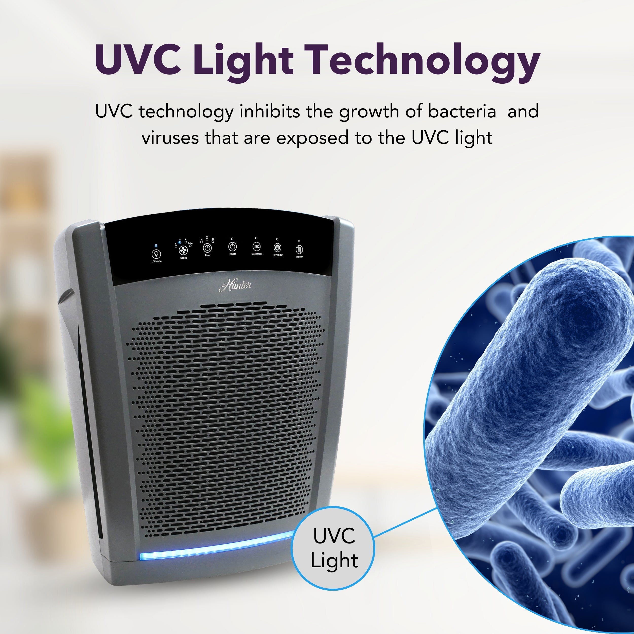 Hunter Large UVC Multi-Room Console Air Purifier HP850UV