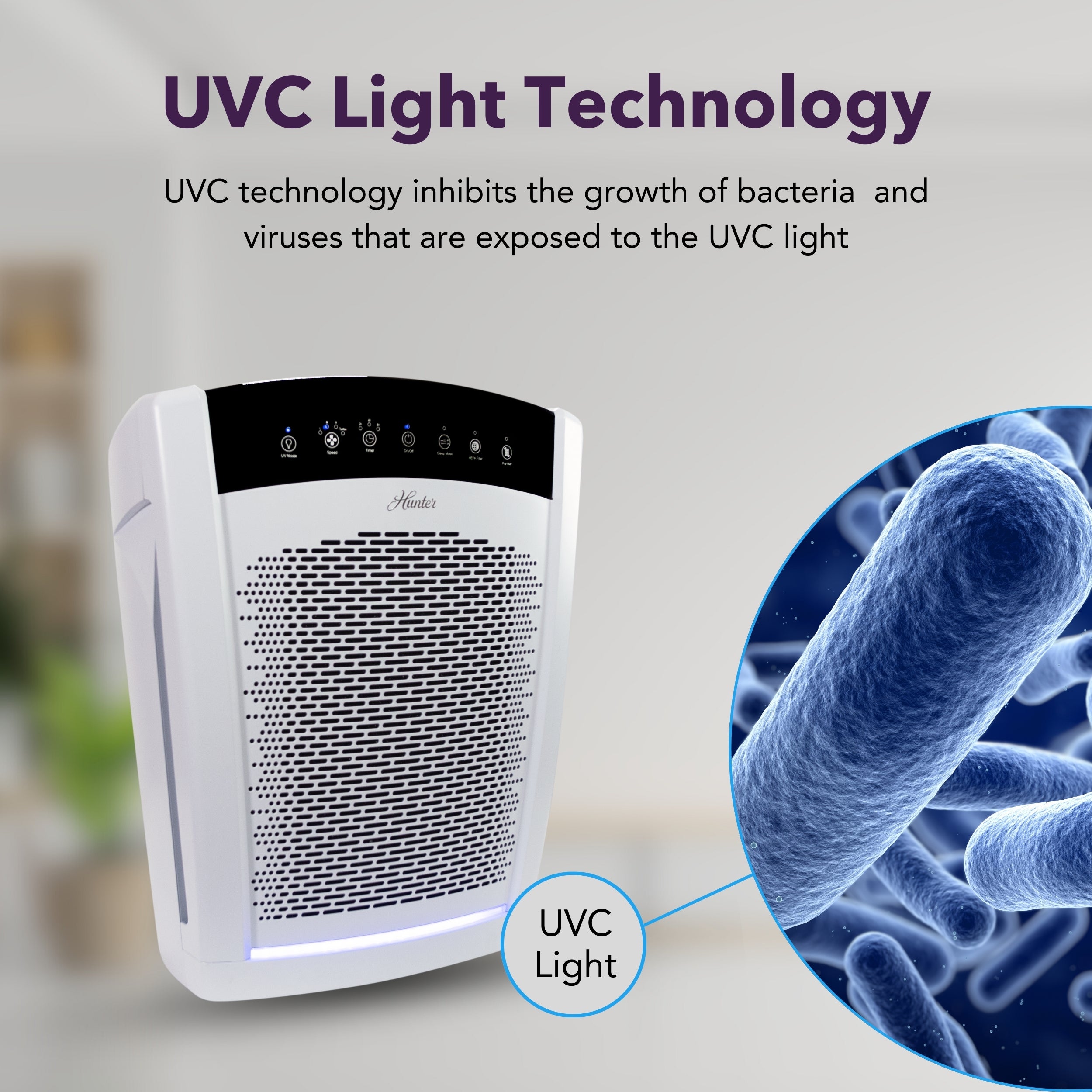 Hunter Large UVC Multi-Room Console Air Purifier HP850UV