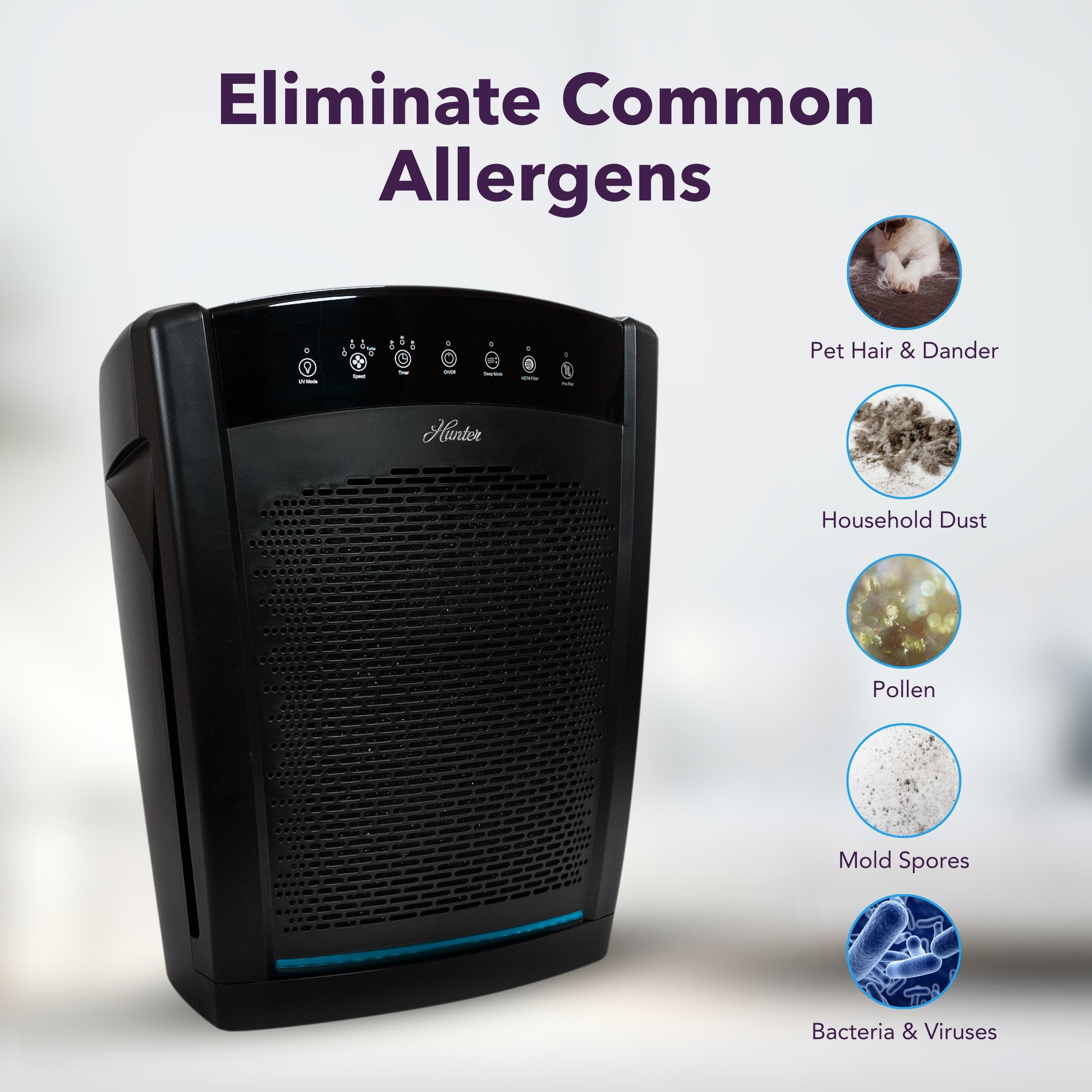 Hunter Large UVC Multi-Room Console Air Purifier HP850UV