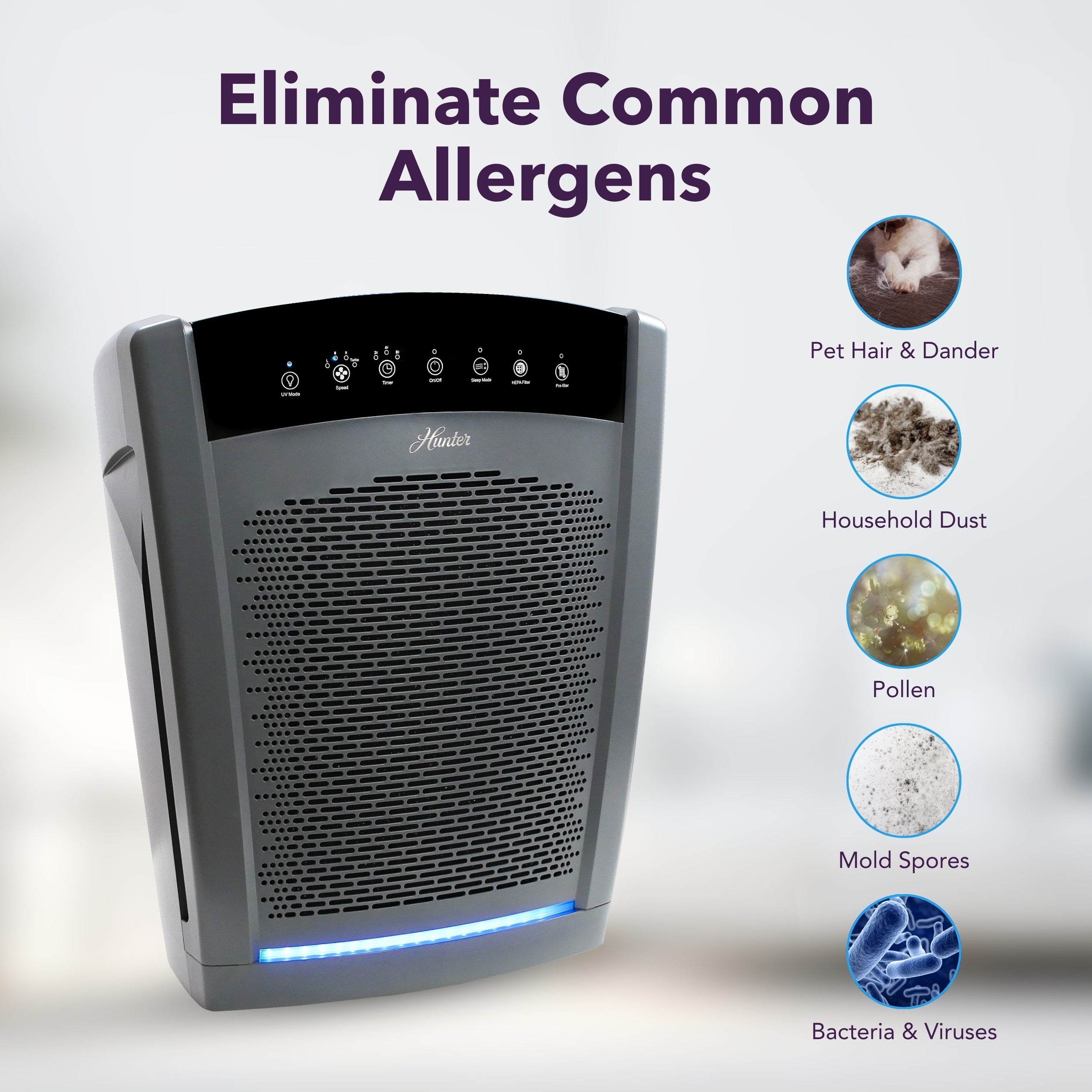 Hunter Large UVC Multi-Room Console Air Purifier HP850UV