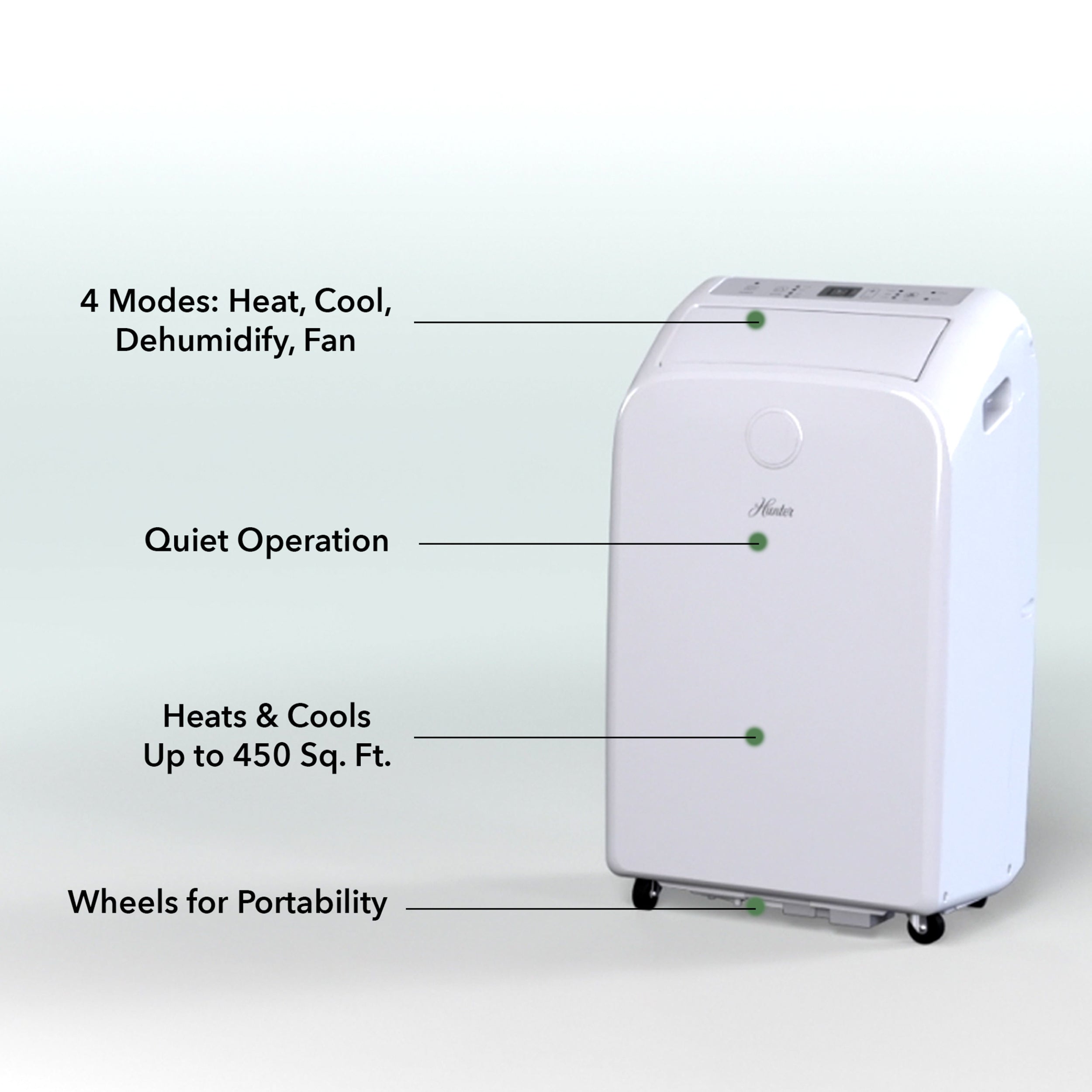 Hunter 10,000 BTU (8,000 SACC) Portable Air Conditioner with Heat for Rooms Up to 450 Sq. Ft. HPAC-12C150P