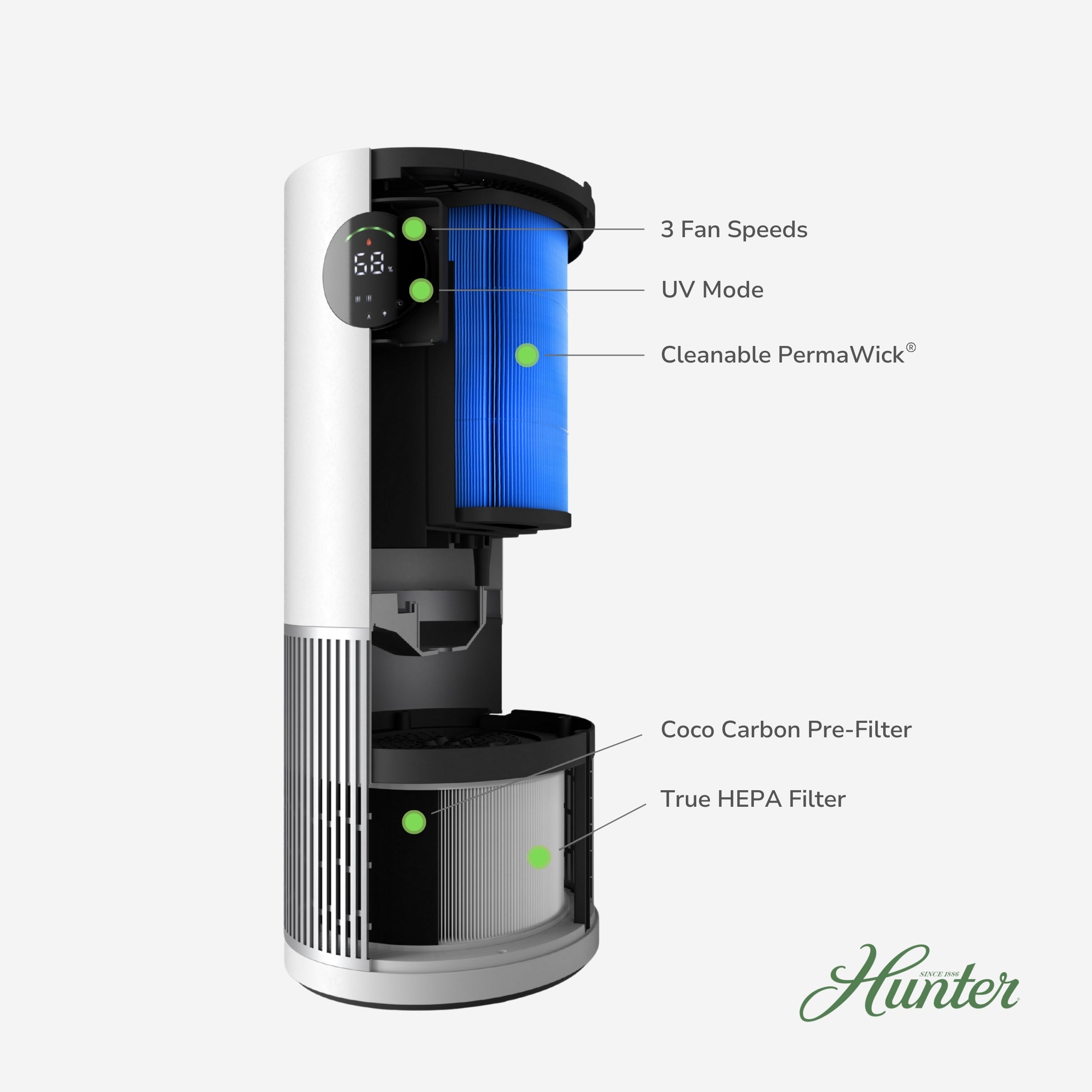 Hunter 2-in-1 True HEPA Air Purifier & Humidifier HPH625