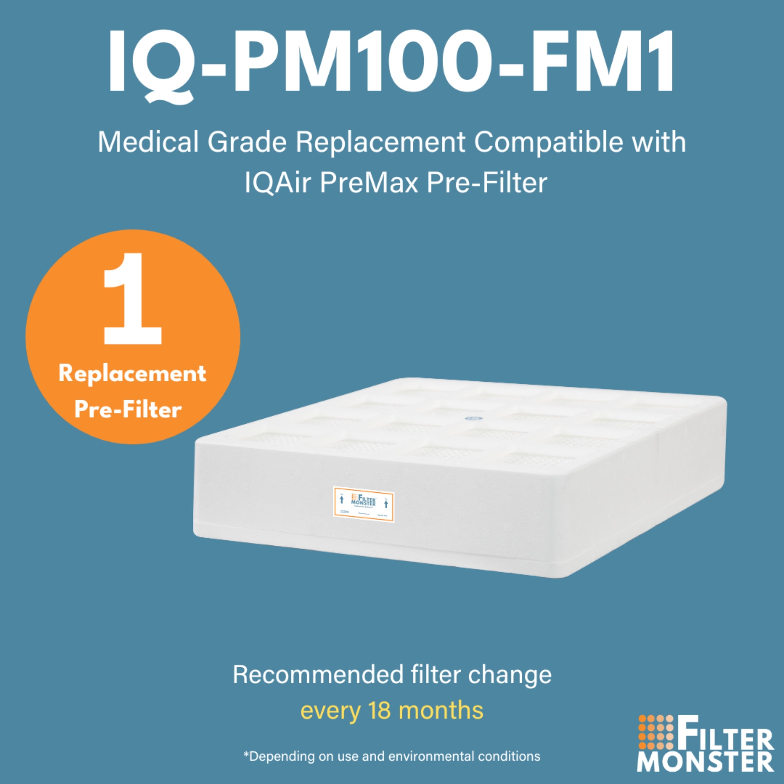 Filter-Monster Medical Grade Replacement Compatible with IQAir PreMax Pre-Filter