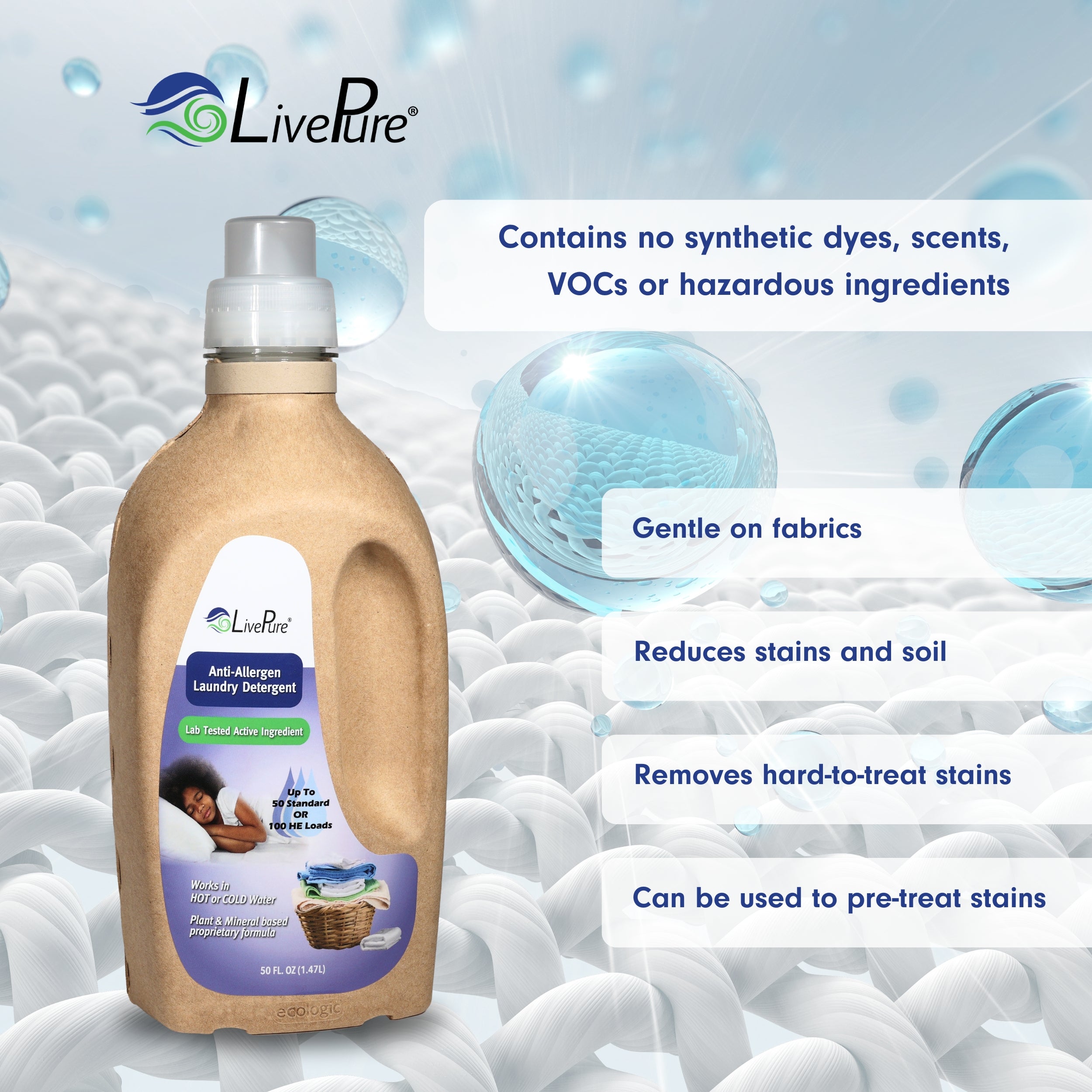 LivePure Anti-Allergen Laundry Detergent LP-DET