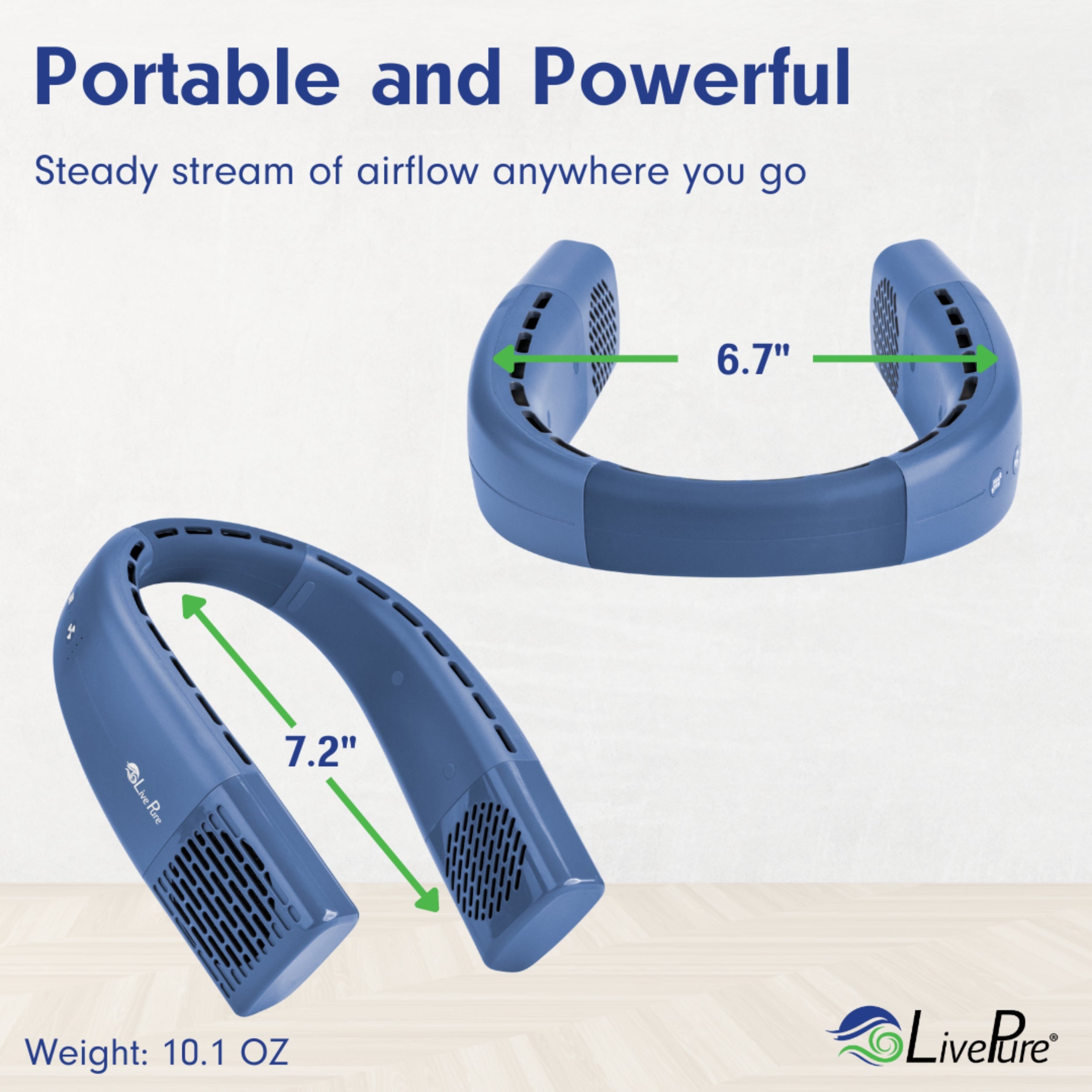 LivePure Hands Free Portable  Neck Fan Air Cleaner LP1000FAN