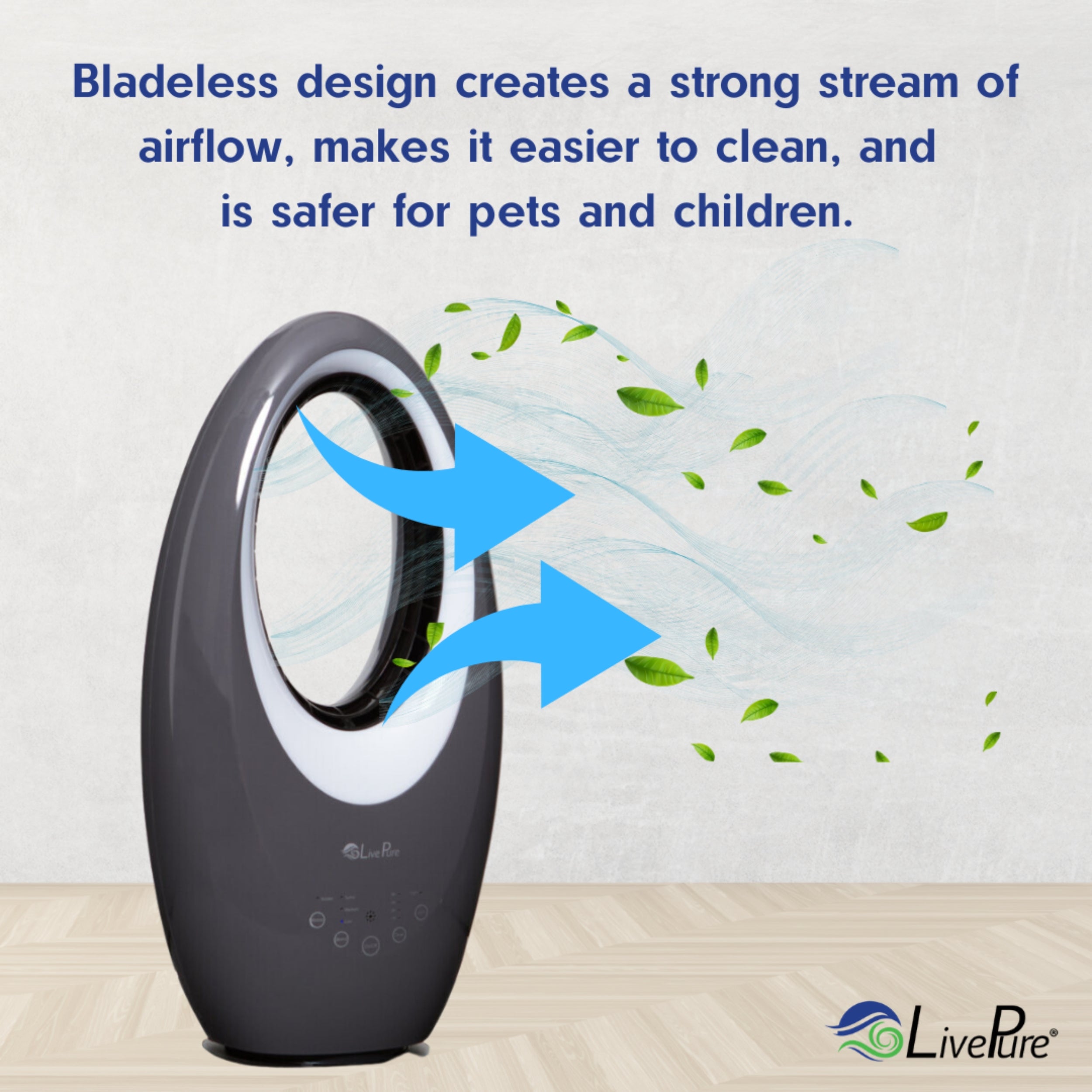 LivePure Oscillating Bladeless Fan with Filter & Aroma Tray LP1800FAPA