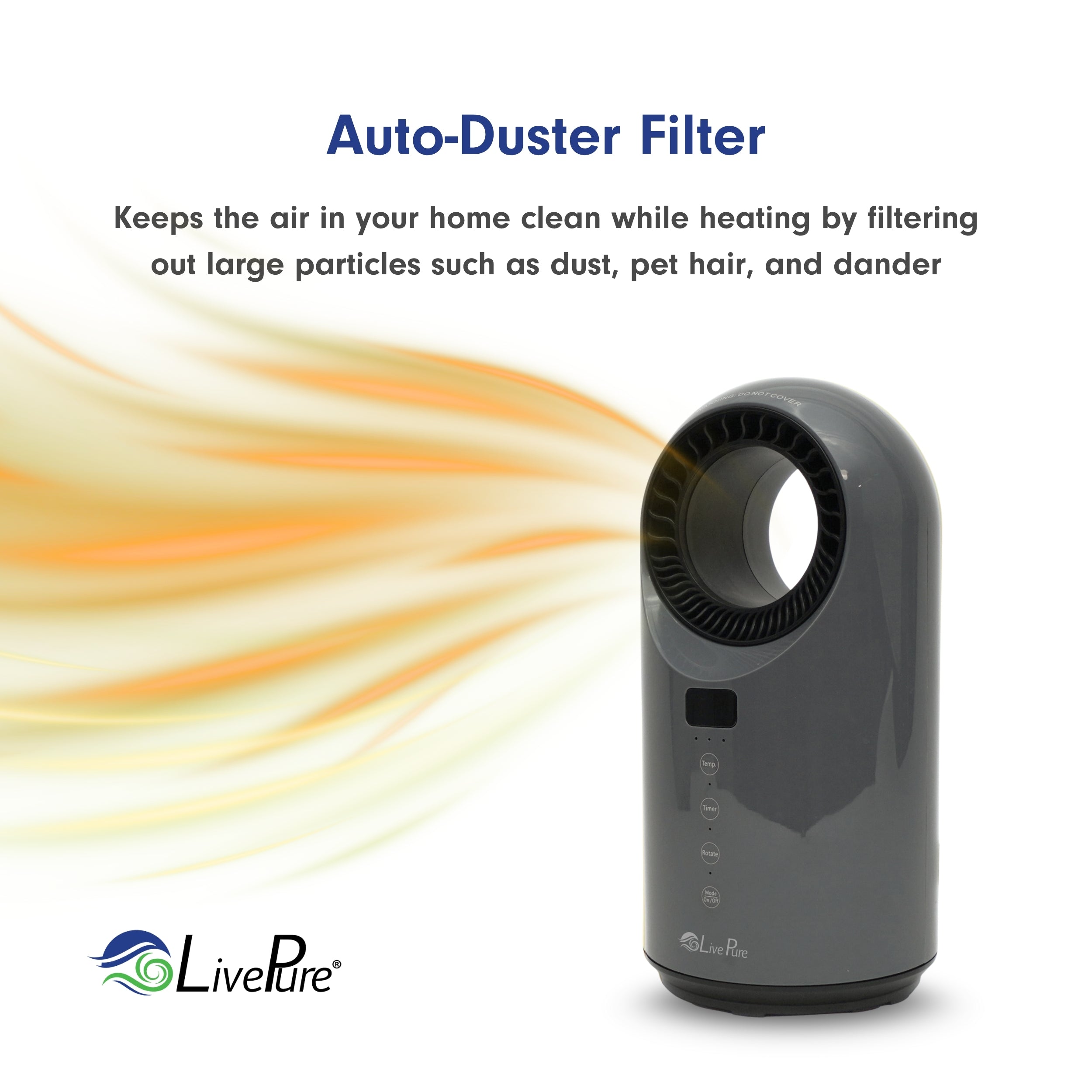 LivePure Turbine Vortex Auto-Duster Heater, LP2200