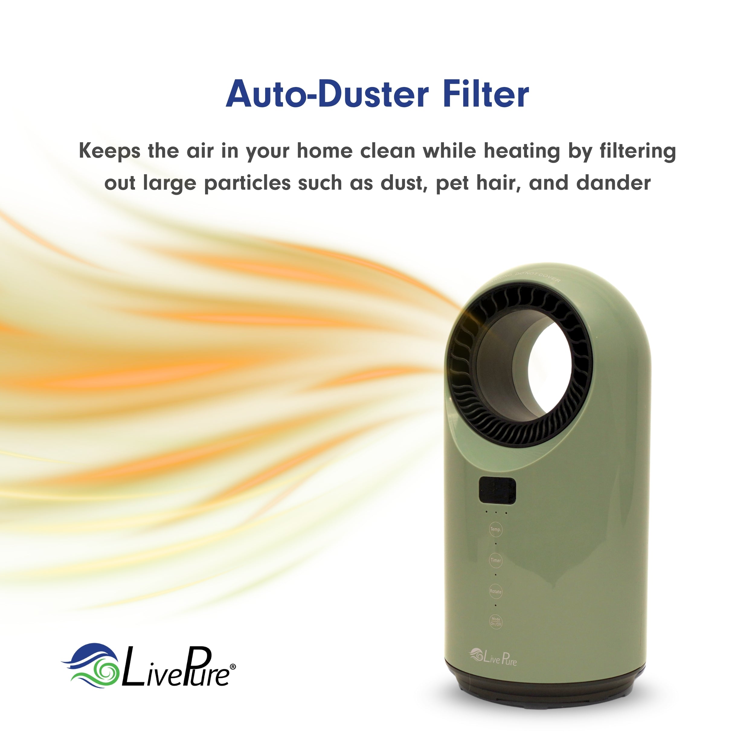 LivePure Turbine Vortex Auto-Duster Heater, LP2200
