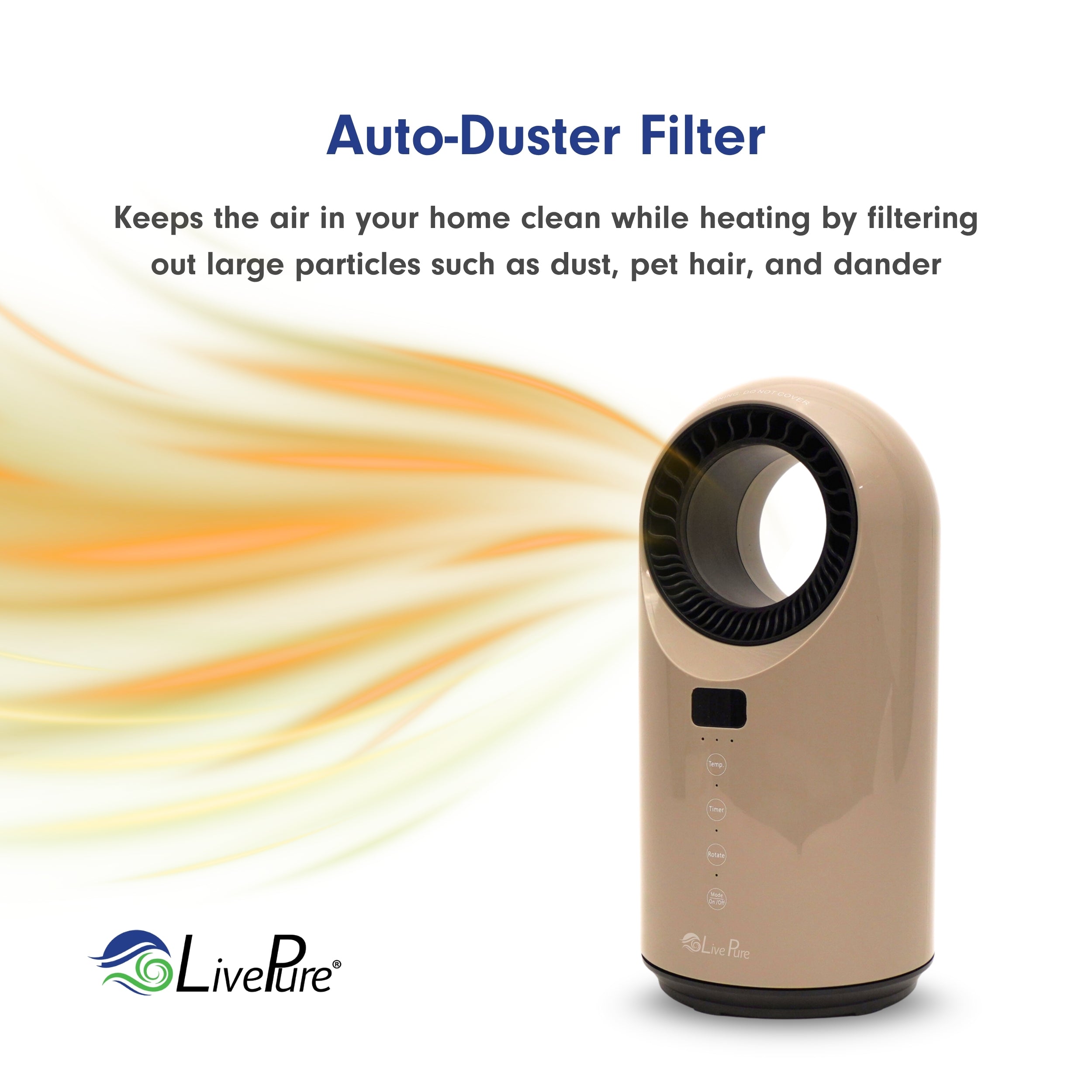 LivePure Turbine Vortex Auto-Duster Heater, LP2200