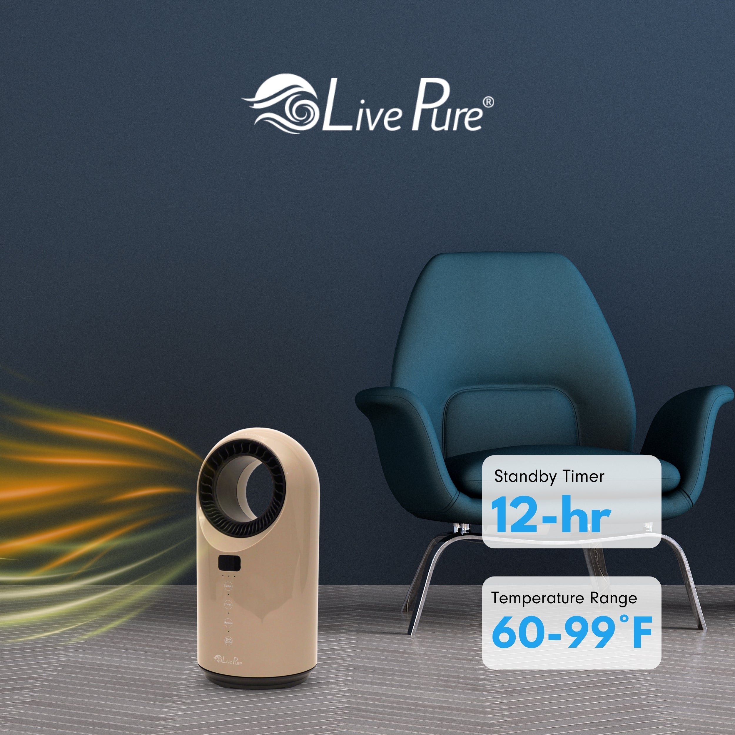 LivePure Turbine Vortex Auto-Duster Heater, LP2200