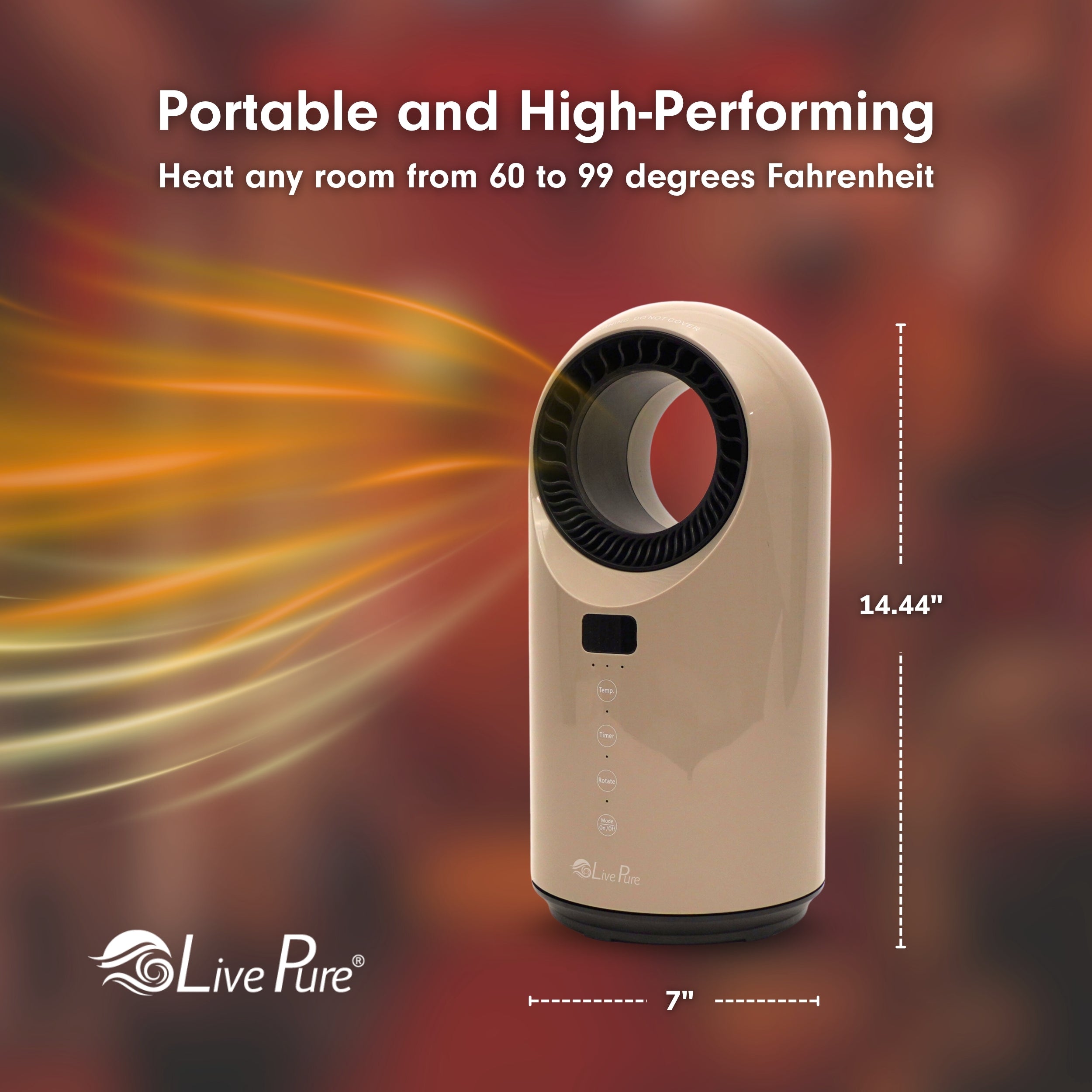 LivePure Turbine Vortex Auto-Duster Heater, LP2200