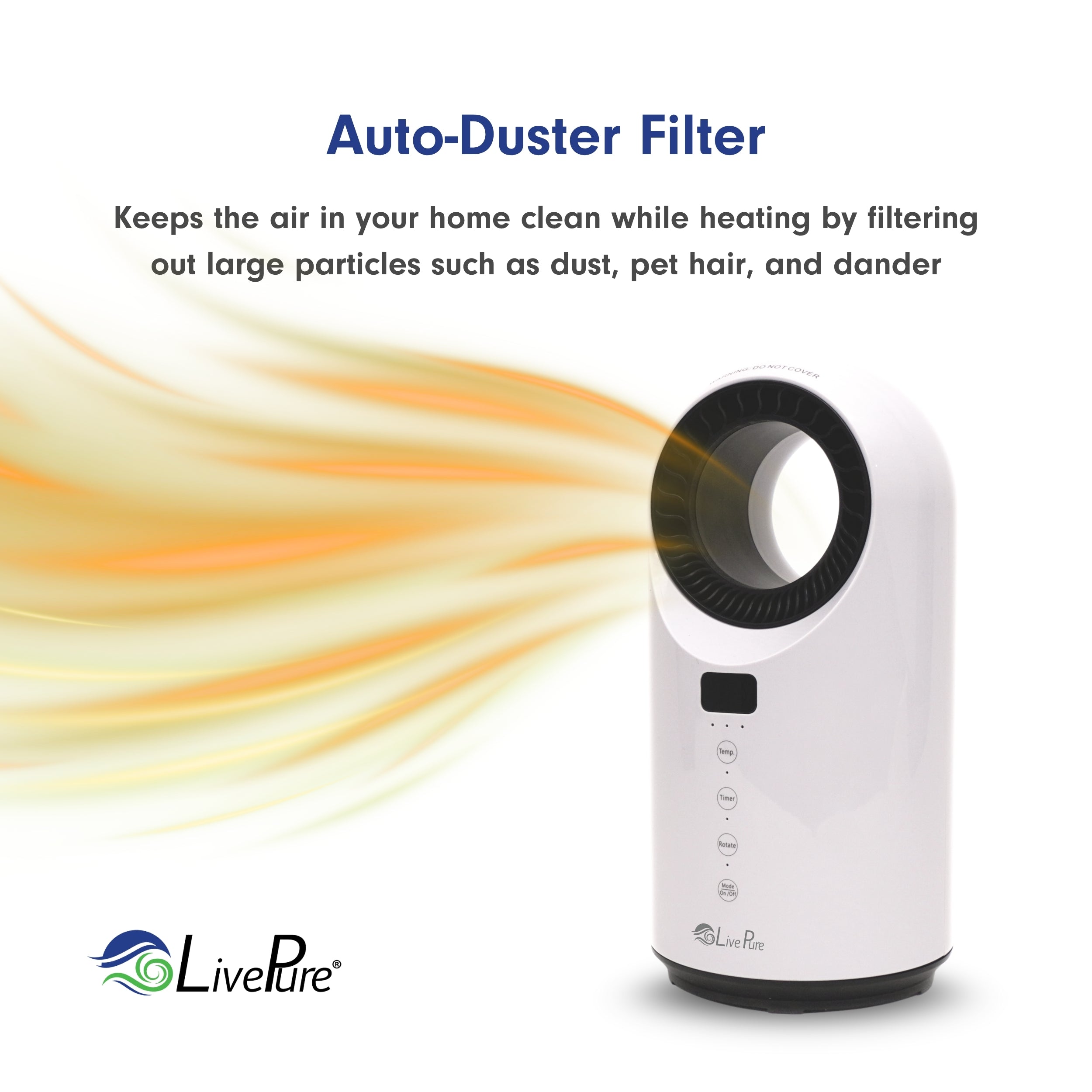 LivePure Turbine Vortex Auto-Duster Heater, LP2200