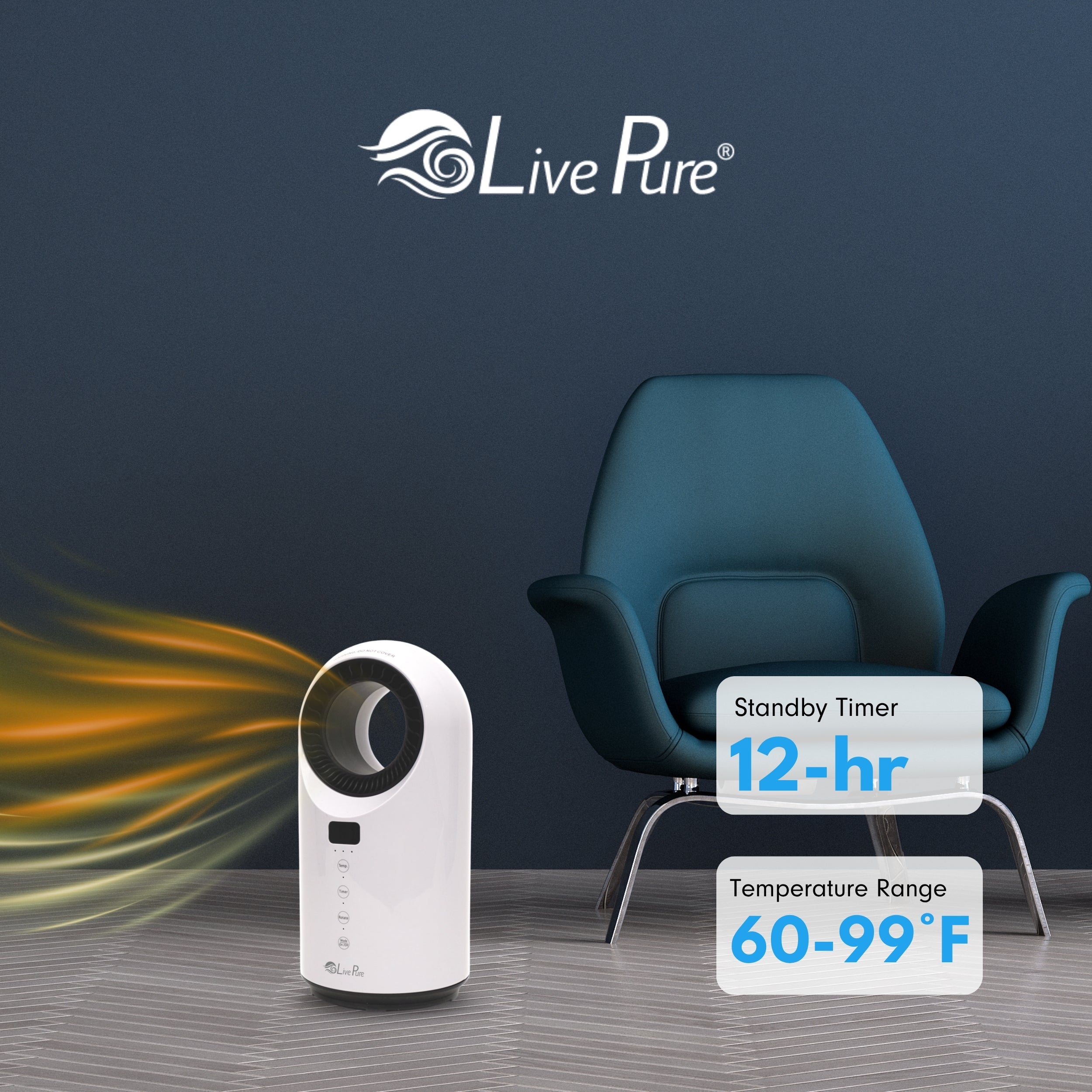 LivePure Turbine Vortex Auto-Duster Heater, LP2200