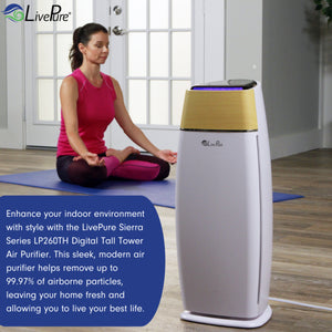 LivePure Sierra Series True HEPA Digital Tall Tower Air Purifier