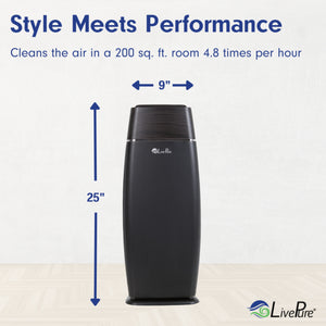 LivePure Sierra Series True HEPA Digital Tall Tower Air Purifier