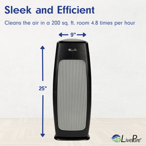 LivePure Sierra Series Digital Tall Tower Air Purifier with Permanent Filtration, LP270THP