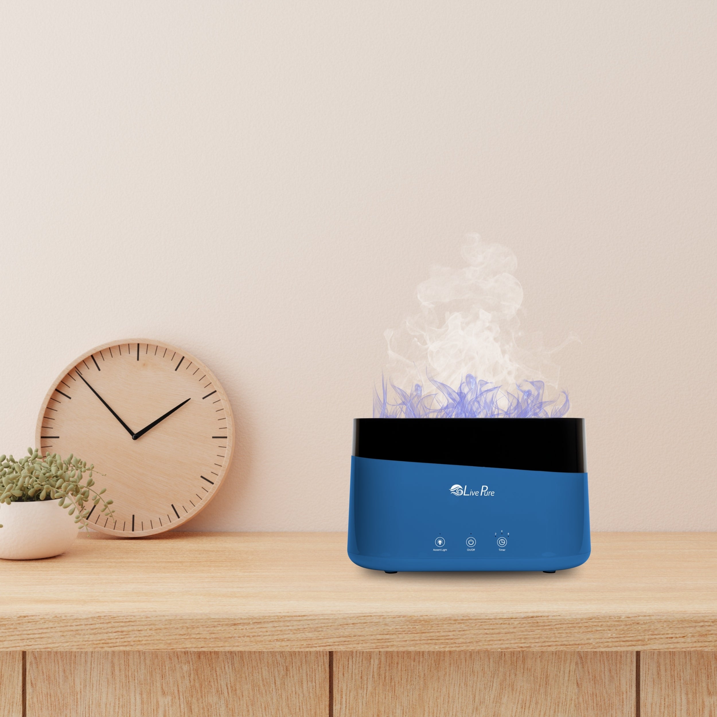 LivePure Aqua Flame Ultrasonic .75L / 0.20 Gal  Humidifier LP350HUM