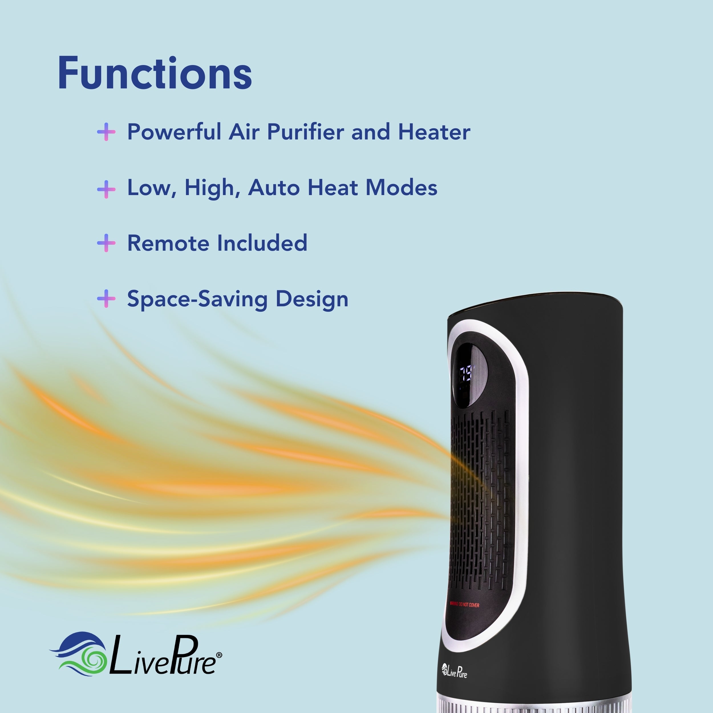 LivePure 3-in-1 Clean Heat Air Purifier/Heater LP500APHTR