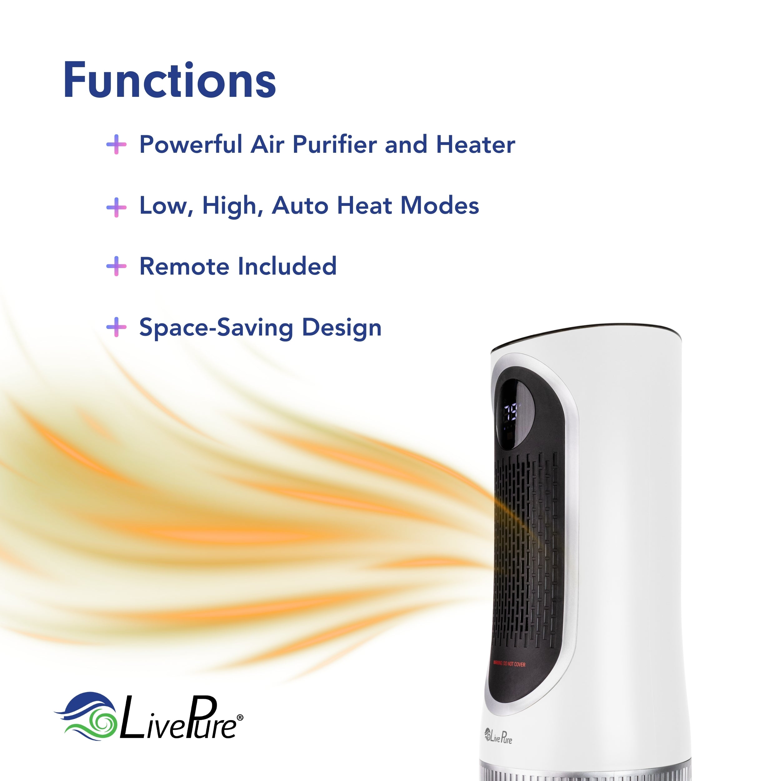 LivePure 3-in-1 Clean Heat Air Purifier/Heater LP500APHTR