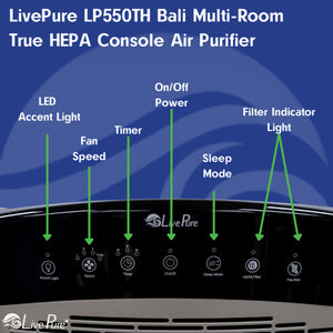 LivePure Bali Multi-Room True HEPA Console Air Purifier, LP550TH