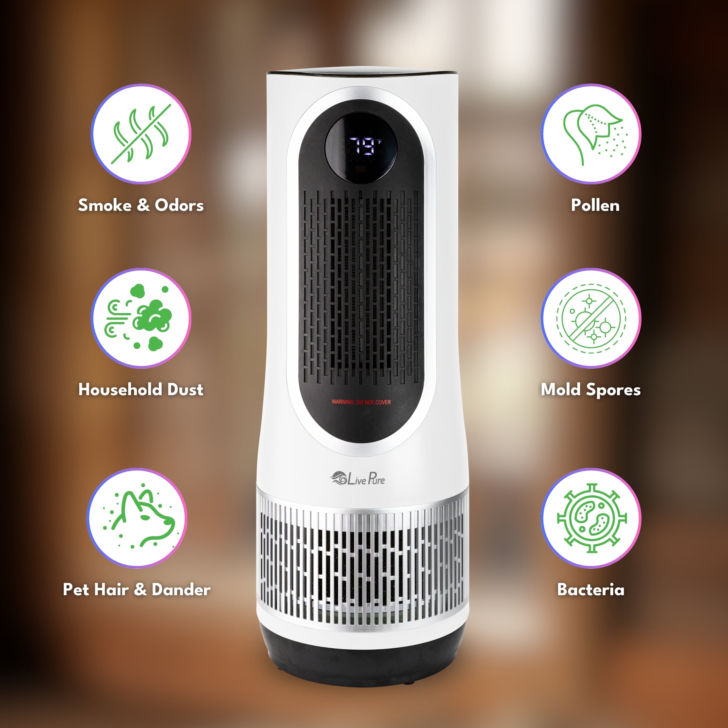 LivePure 3-in-1 HEPA Air Purifier/Fan and Heater LP580APHTR