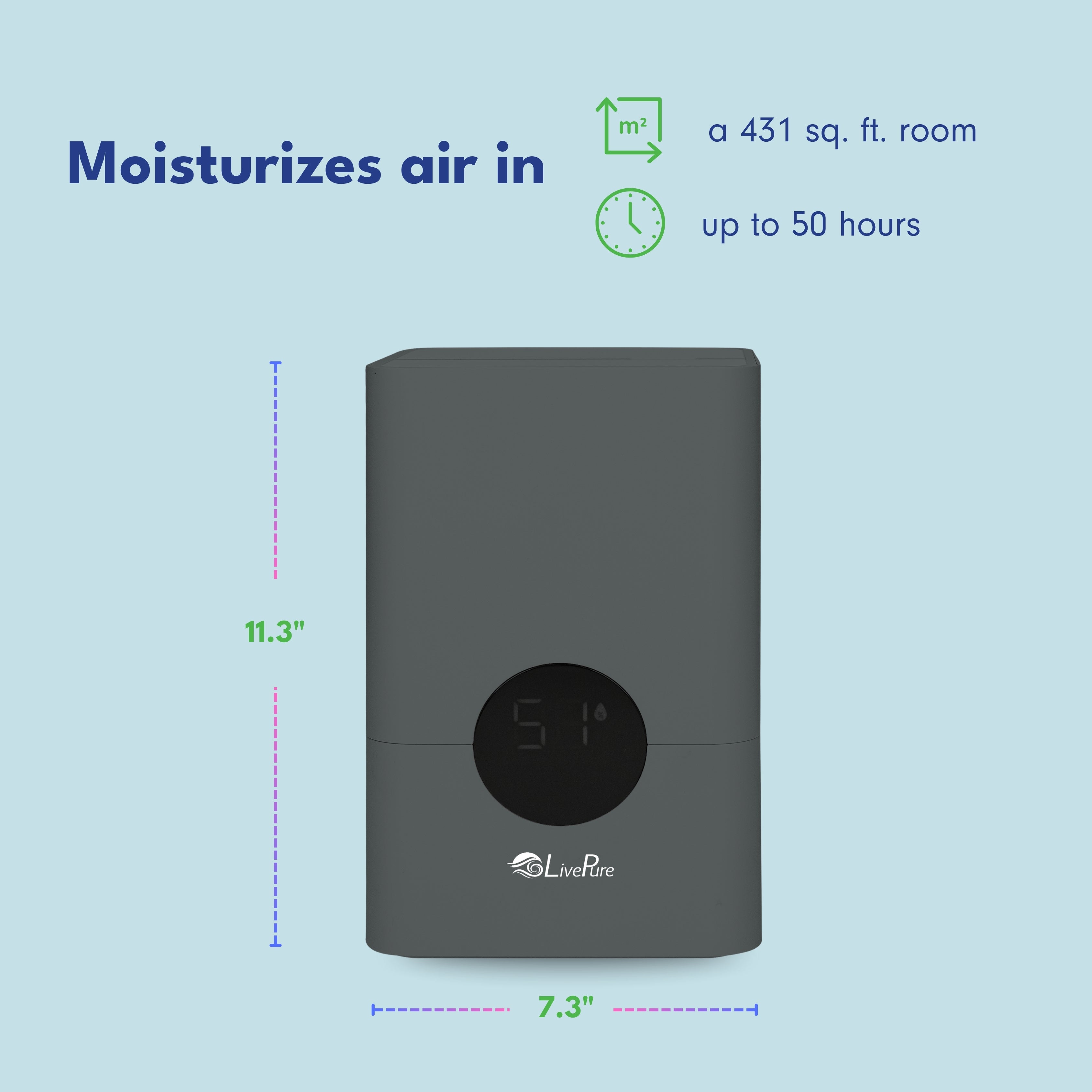 LivePure Ultrasonic 1.2L Cool Mist Humidifier LP850HUM