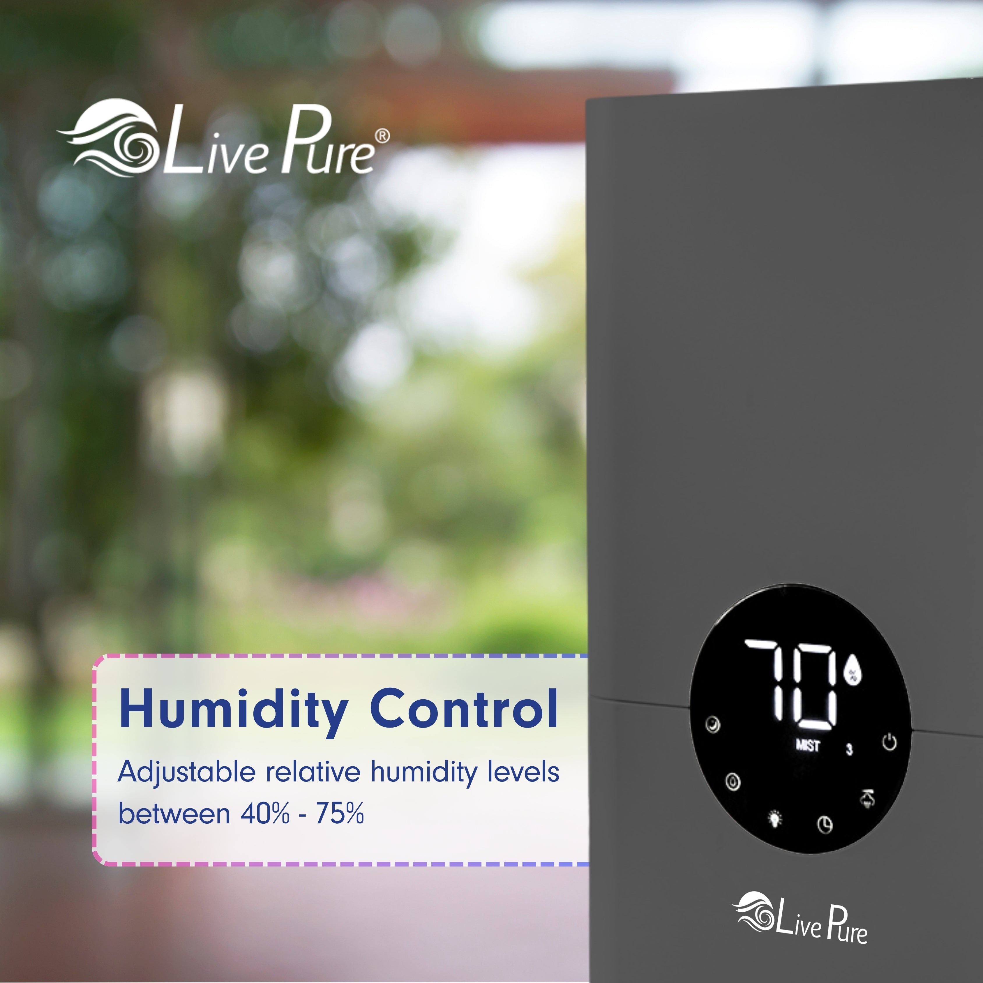 LivePure Ultrasonic 1.2L Cool Mist Humidifier LP850HUM