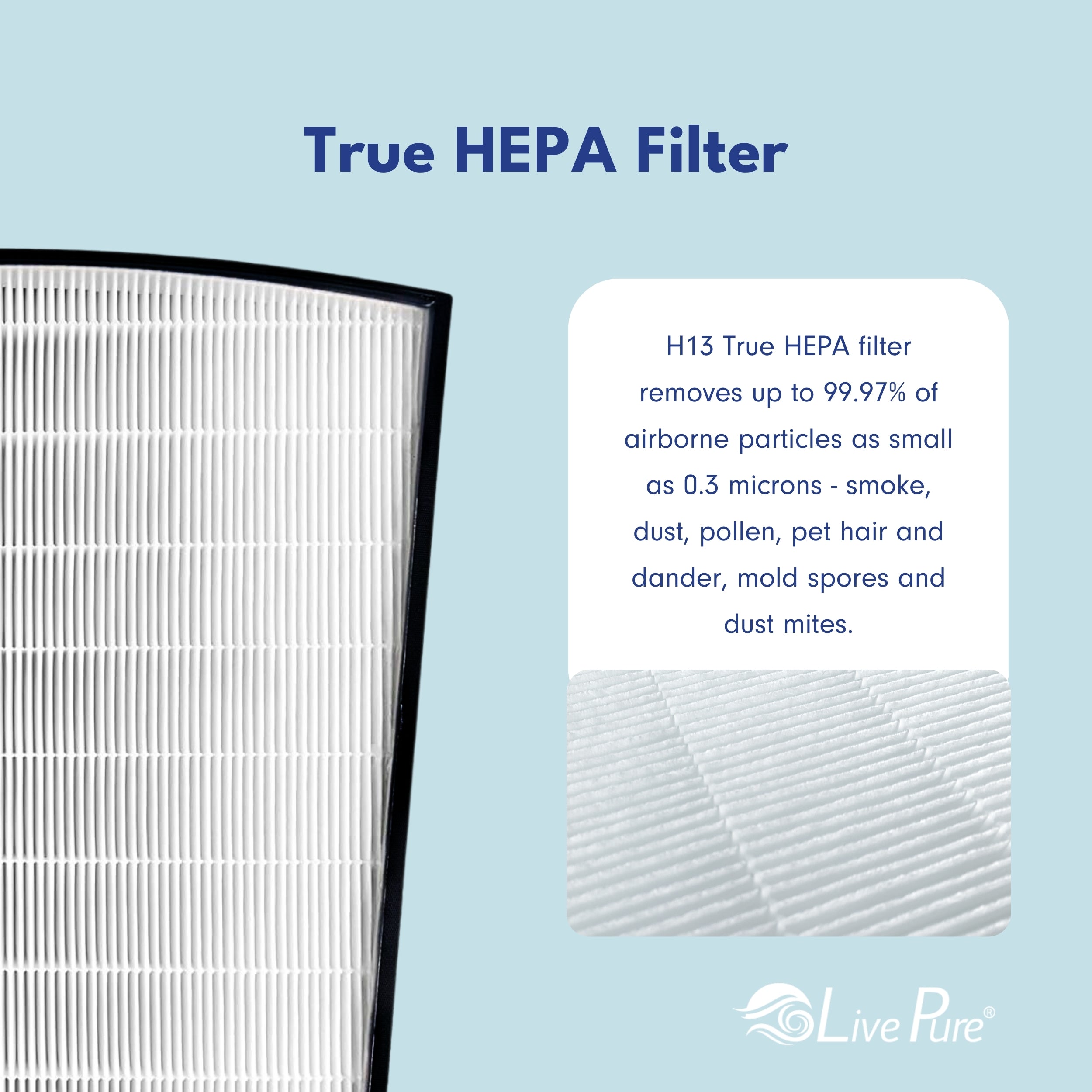LivePure Bali Series True HEPA Replacement Filter LP-HF550