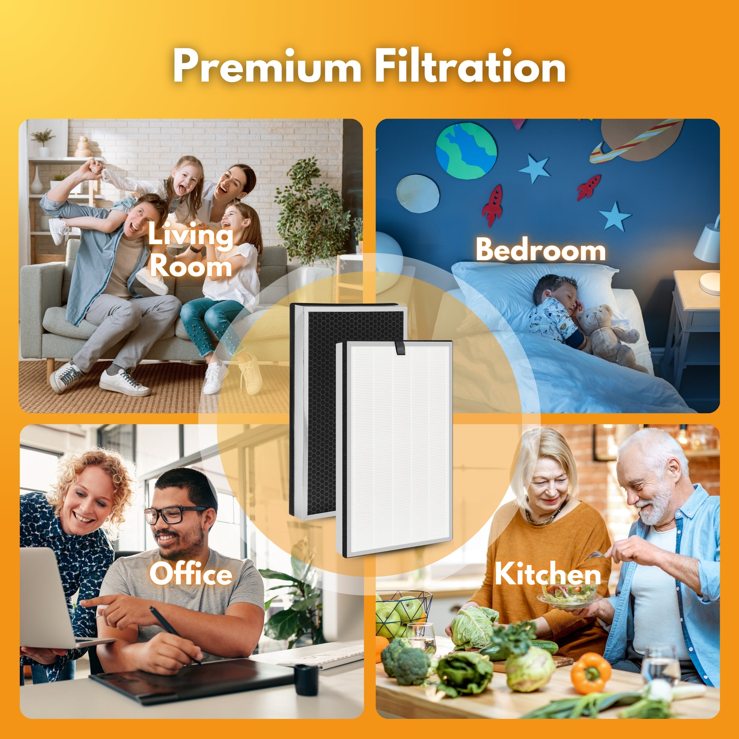 Filter-Monster Filter Bundle Compatible with Medify MA-112R Air Purifier and MA-112 Filter Pack, 2 HEPA Filter Pack