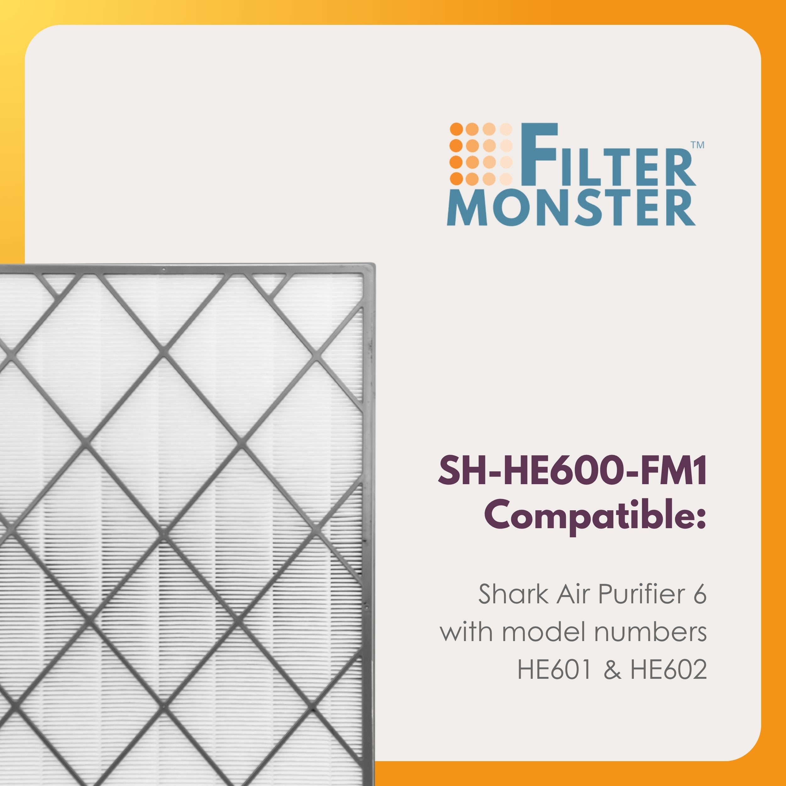 Filter-Monster Replacement Compatible with Shark HE600 Air Purifier 6 Series Purifiers