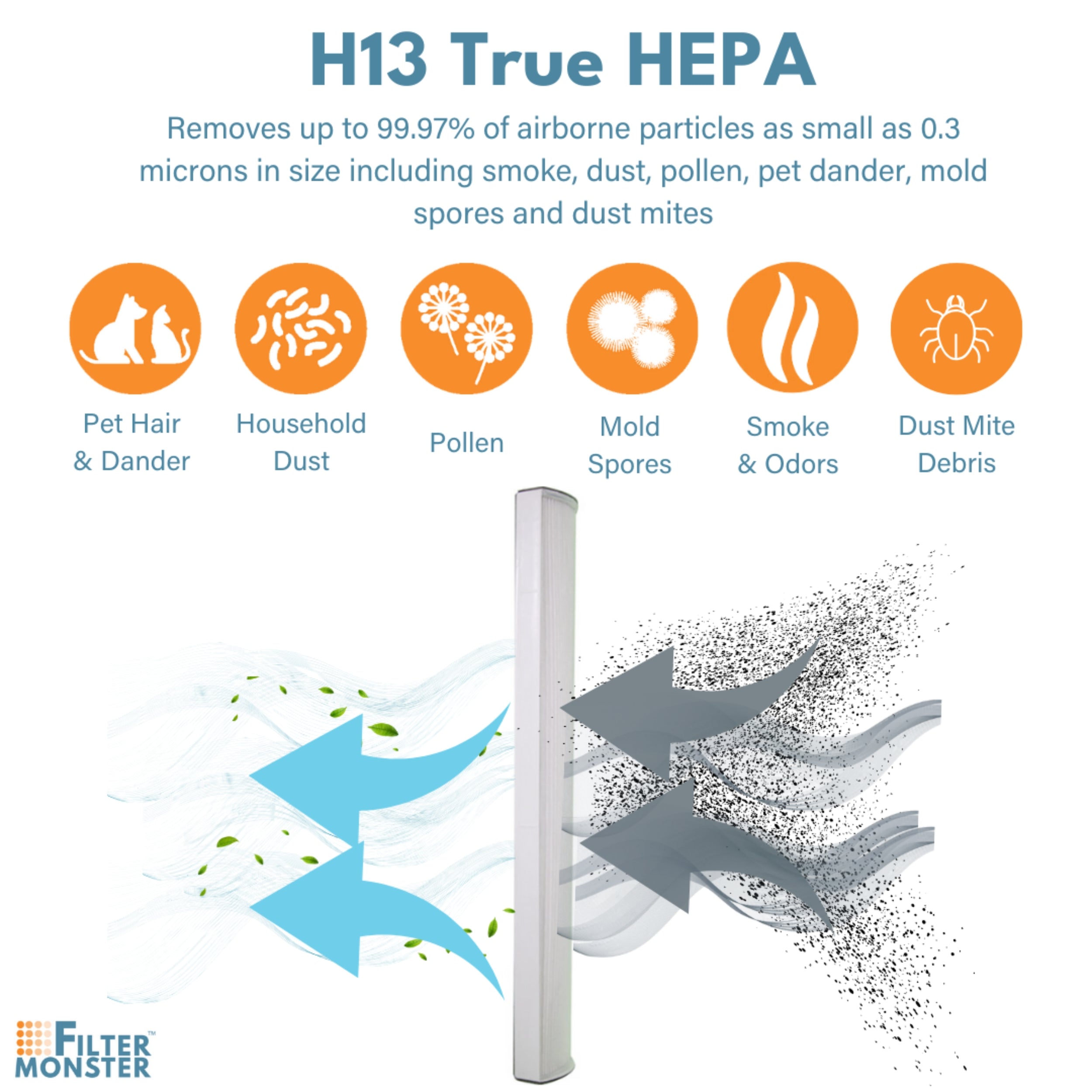 Filter-Monster True HEPA Replacement for Therapure TPP-240FL Filter