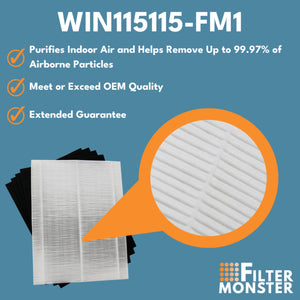 Filter-Monster True HEPA Replacement for Winix A Filter + 4 Carbon Pre-Filters