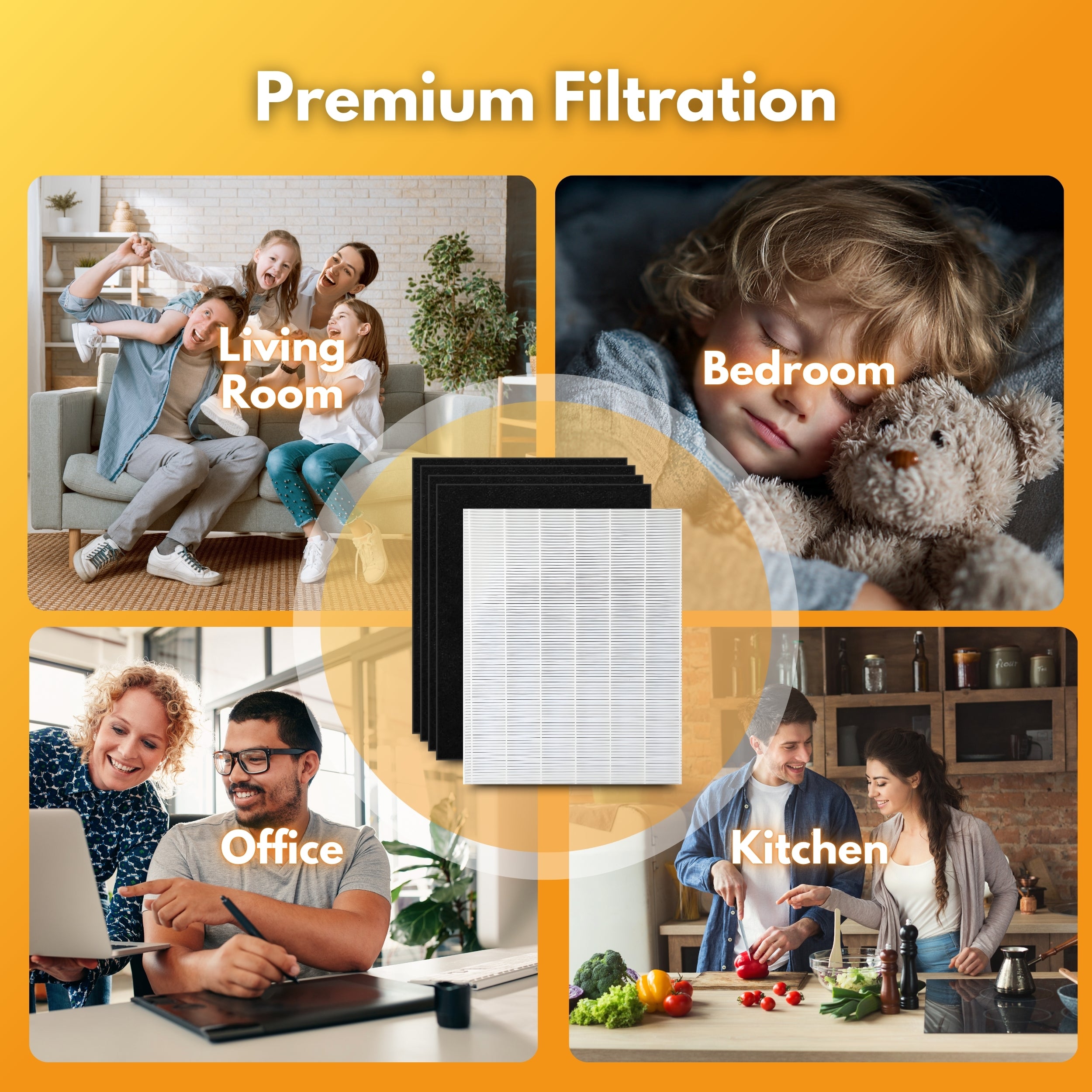 Filter-Monster True HEPA Replacement for Winix A Filter + 4 Carbon Pre-Filters