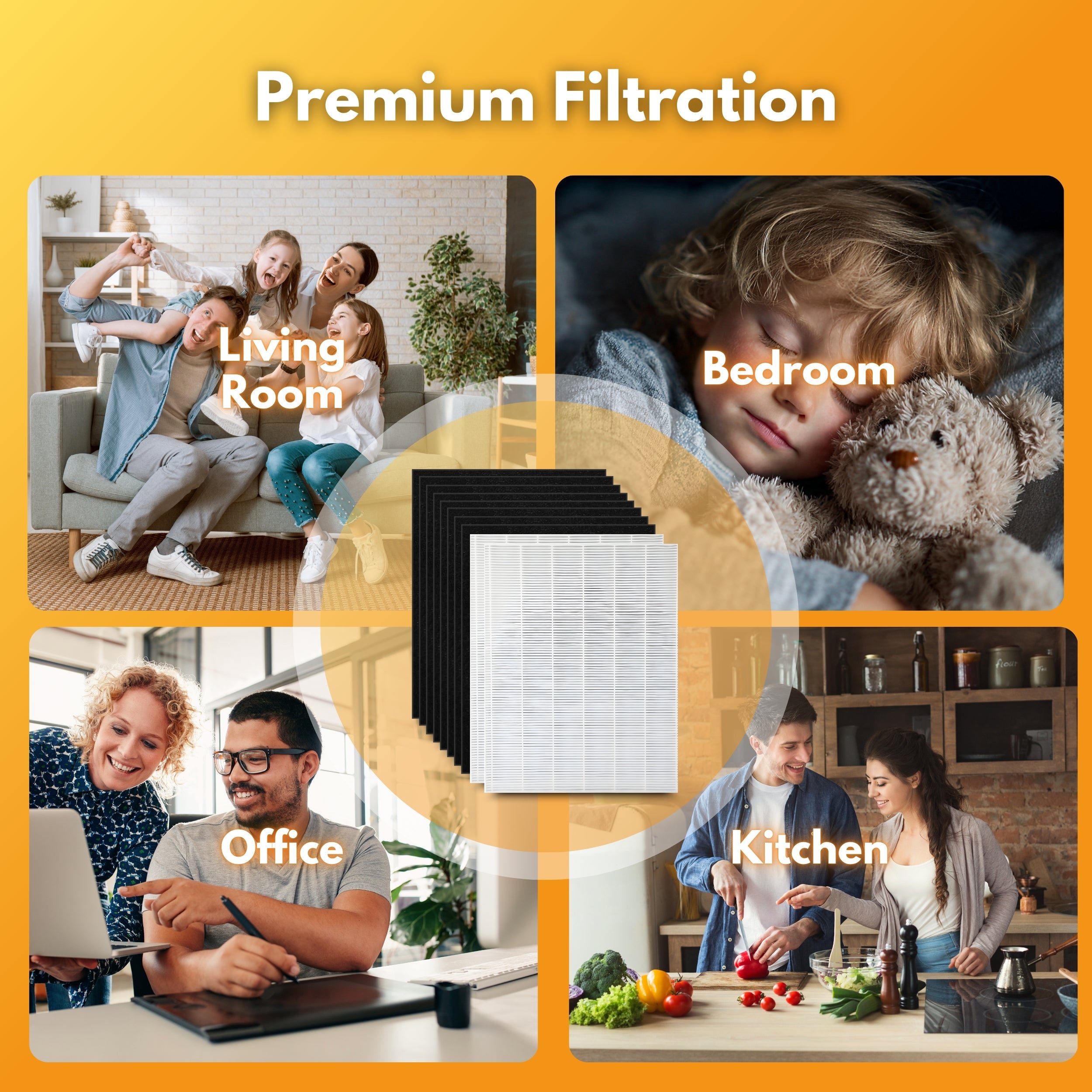 Filter-Monster True HEPA Replacement for Winix A Filter + 4 Carbon Pre-Filters