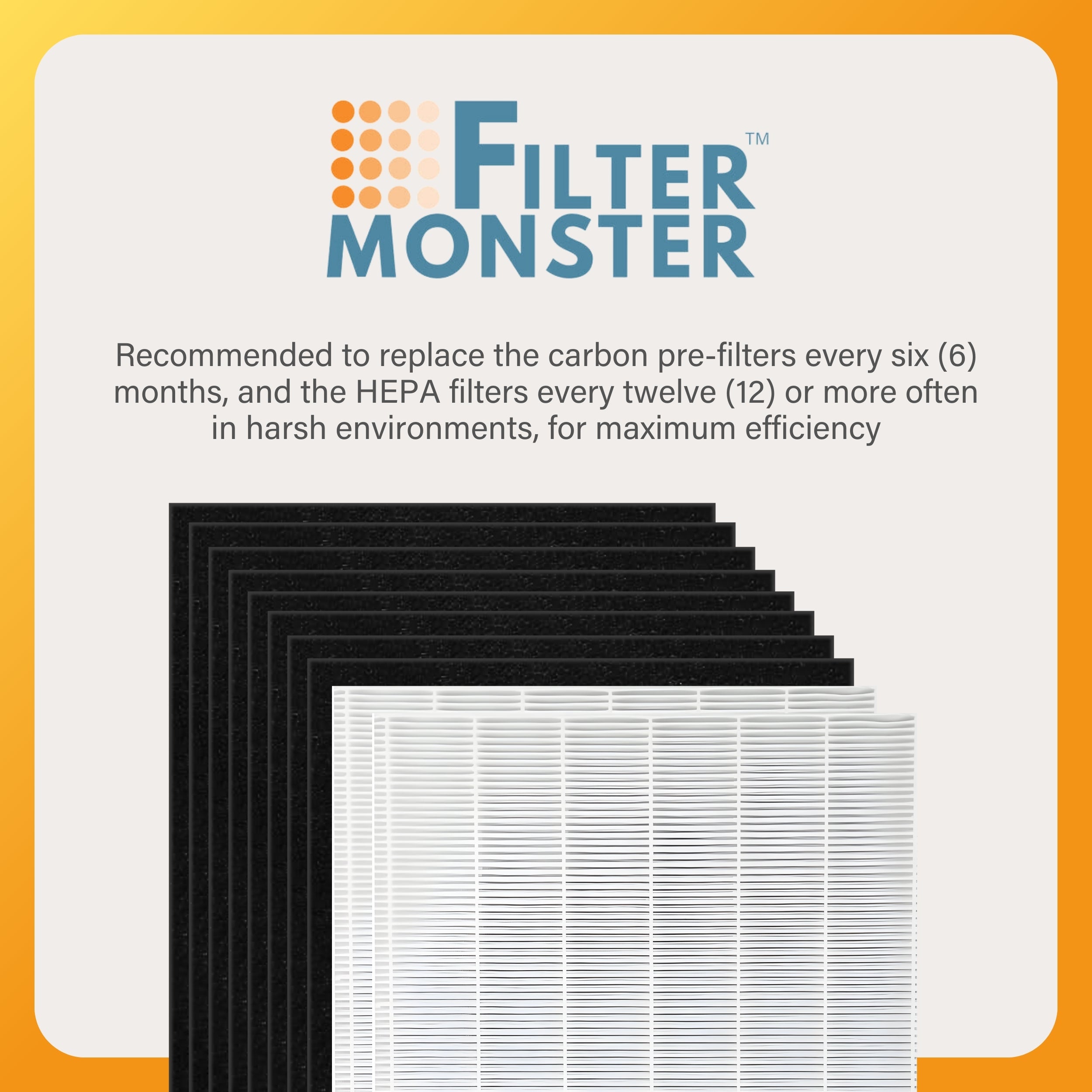 Filter-Monster True HEPA Replacement for Winix A Filter + 4 Carbon Pre-Filters