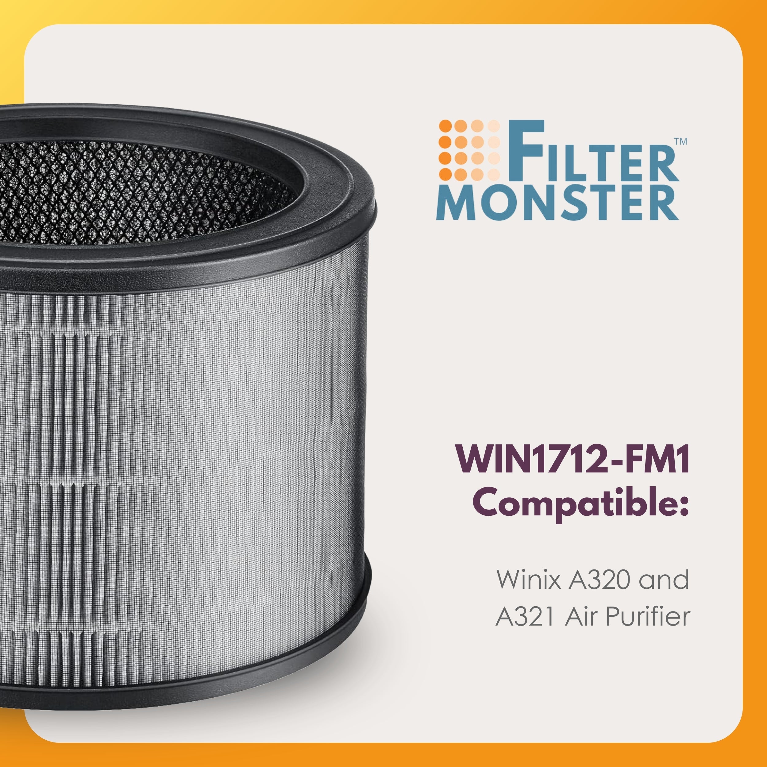Filter-Monster Filter Bundle Compatible with Winix A320 and A321 Air Purifier, 1 HEPA Filter