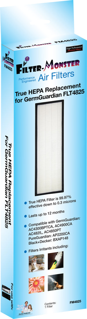 Filter-Monster True HEPA Replacement for GermGuardian FLT4825 Filter Size B