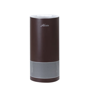 Hunter HP450UV True HEPA Cylindrical Tower Air Purifier with UVC Light Technology, Bronze and Silver, Front